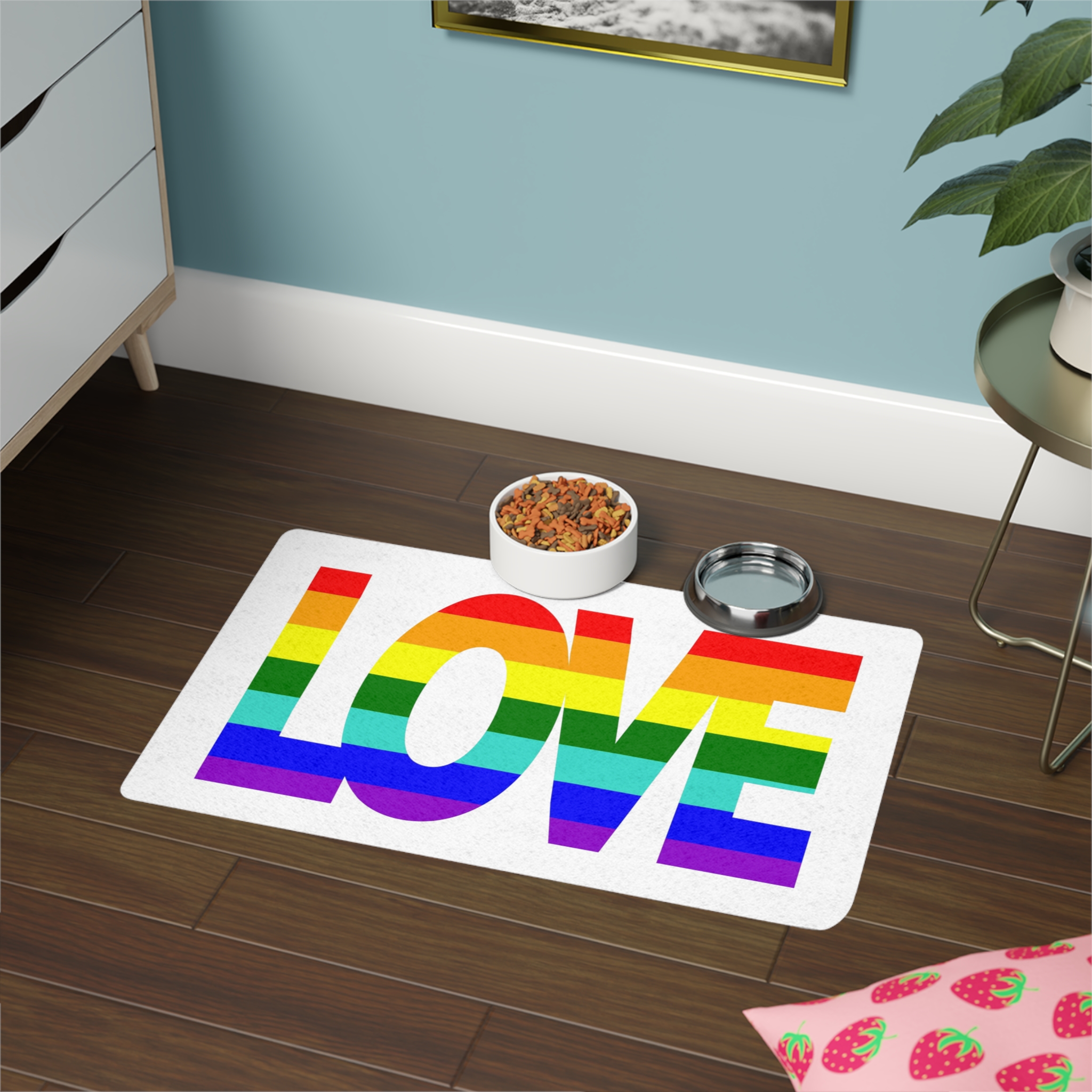 Lgbt Pride Flag Rainbow Flag Background Multicolored Peace Flag Movement Original Colors Symbol Pet Food Mat 12x18 - Image 4