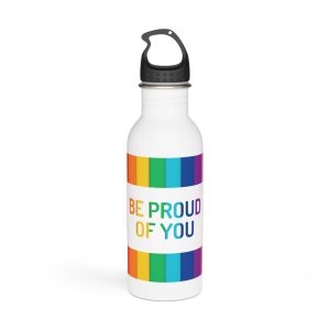 Rainbow Colored Background With Be Proud You Concept Pride Month Stainless Steel Water Bottle