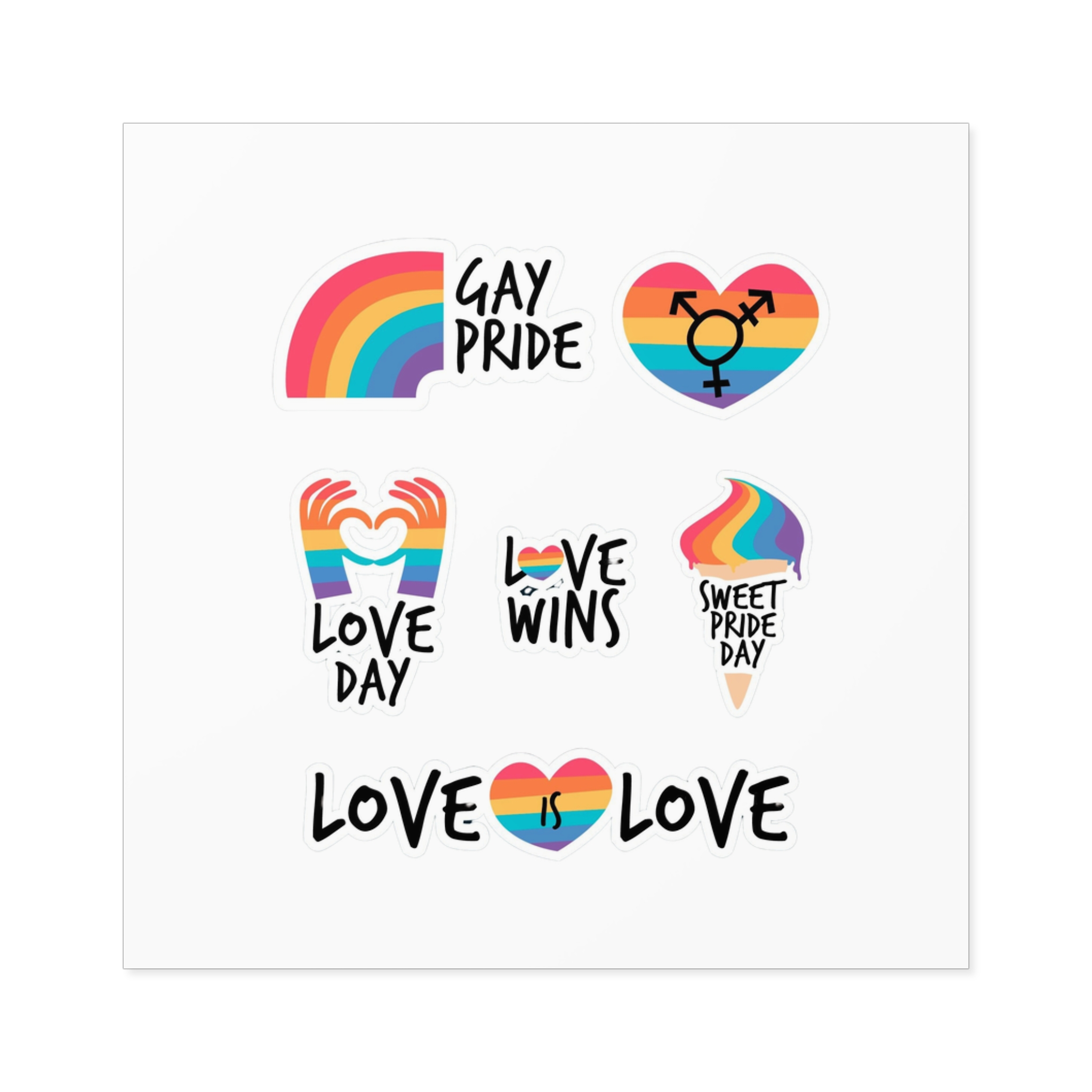 Pride Day Label Pack Theme Laminate Stickers Square - Image 17