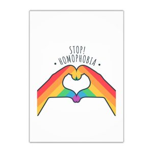 Stop Homophobia 17 May Lgbt Pride Heart Hand Rainbow Color Poster Sticker Symbol Vector Gift Wrapping Paper Sheets 1pc