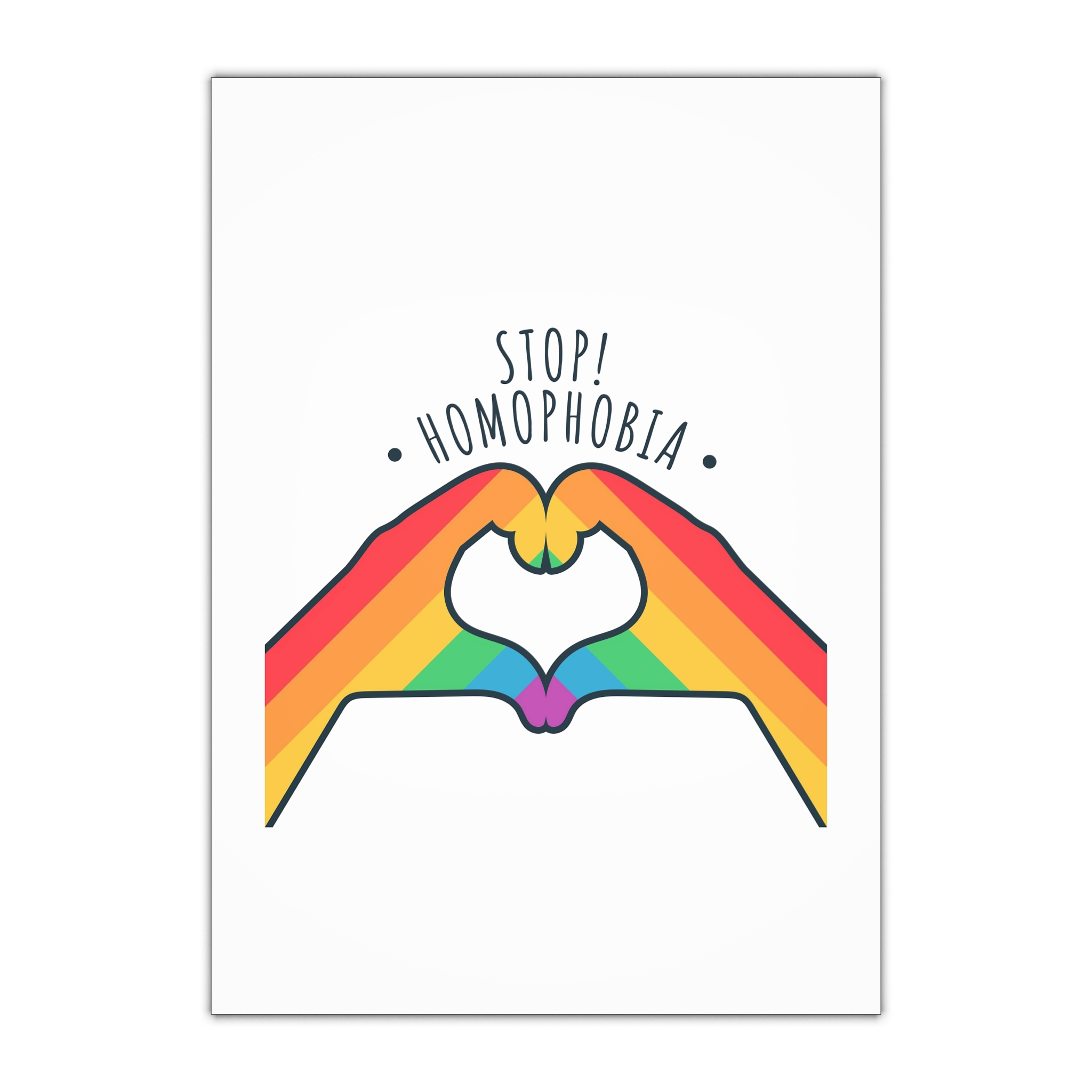 Stop Homophobia 17 May Lgbt Pride Heart Hand Rainbow Color Poster Sticker Symbol Vector Gift Wrapping Paper Sheets 1pc