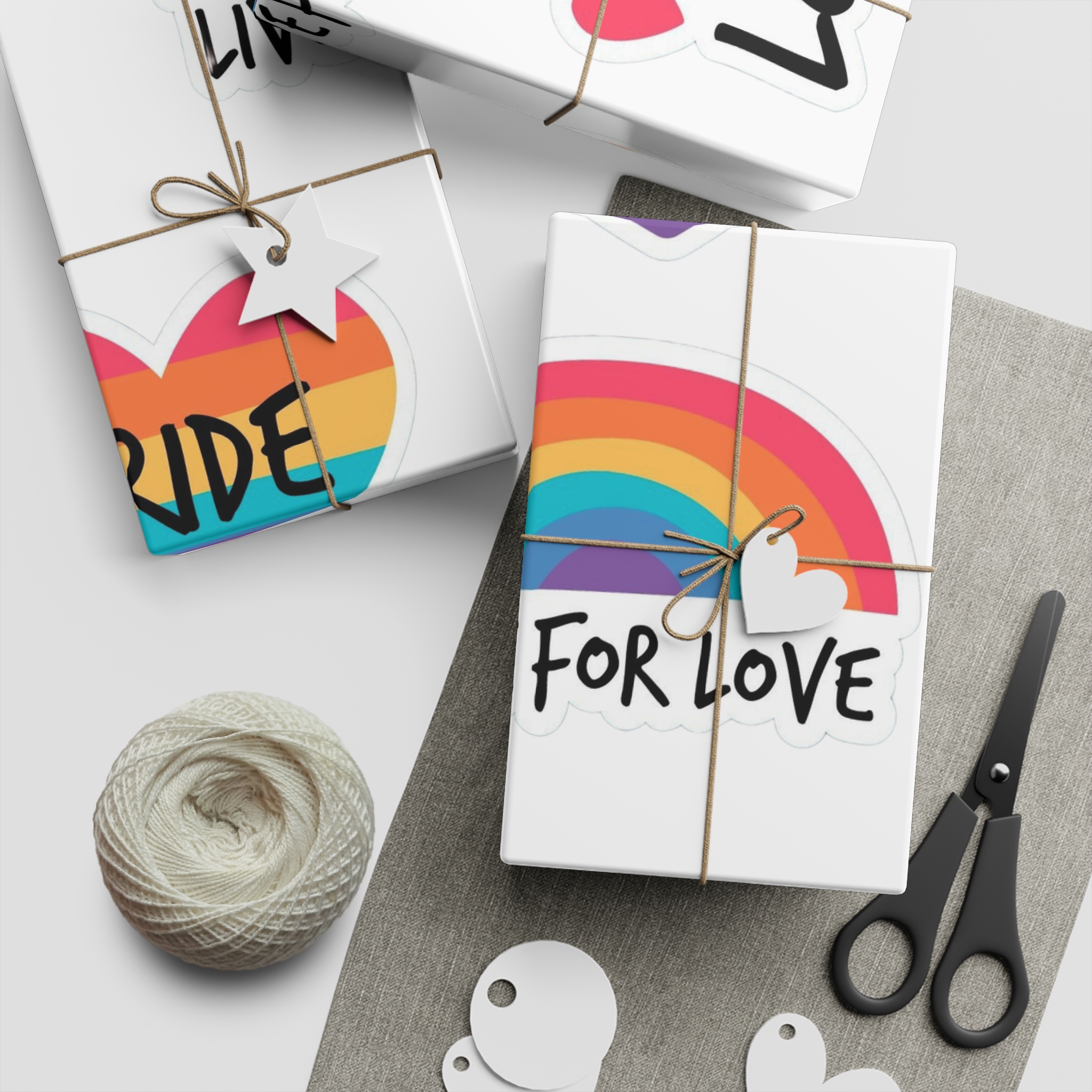 Pride Day Label Set Gift Wrapping Paper Sheets 1pc - Image 5