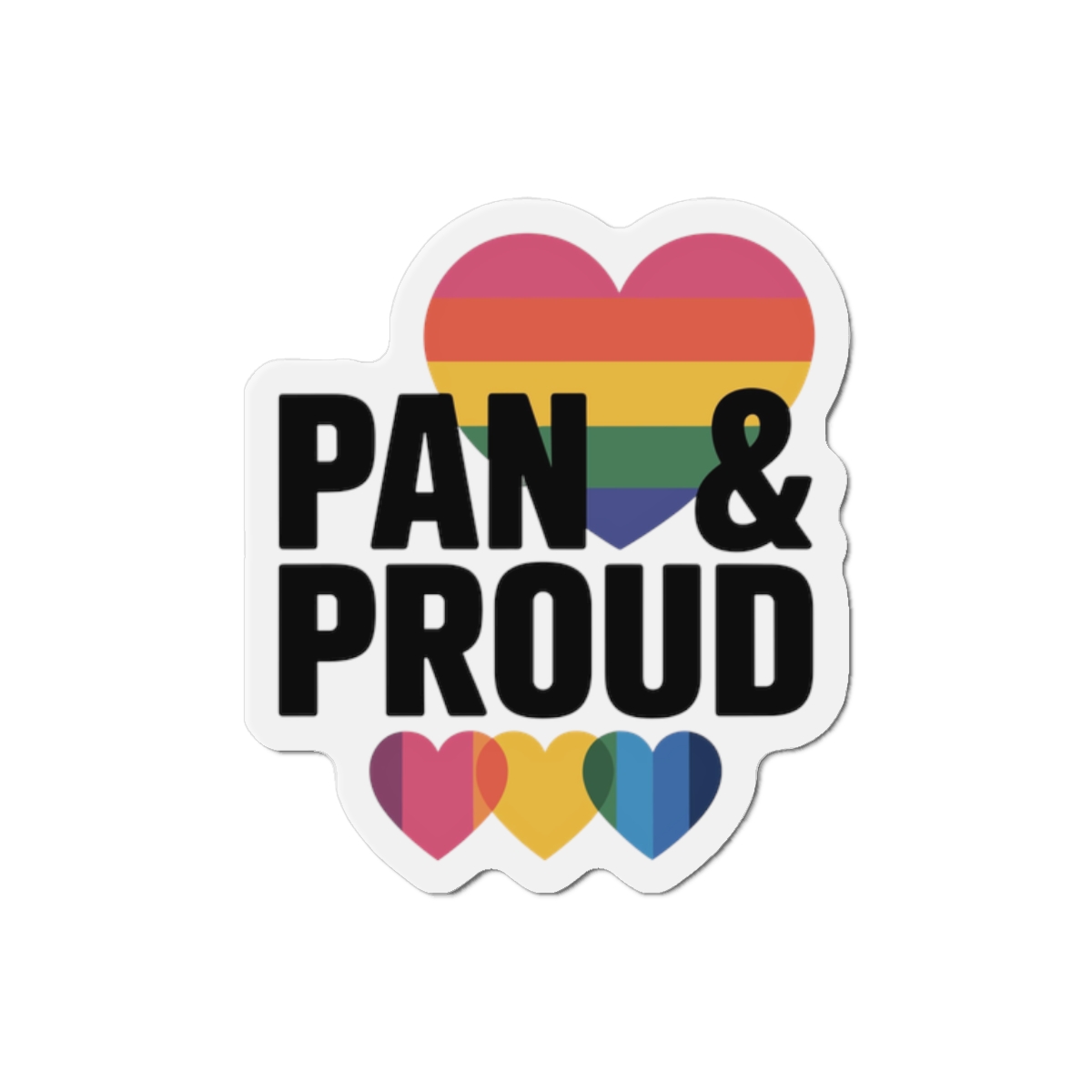 Pan Proud T Shirt Design Isolated White Background 2 Die Cut Magnets