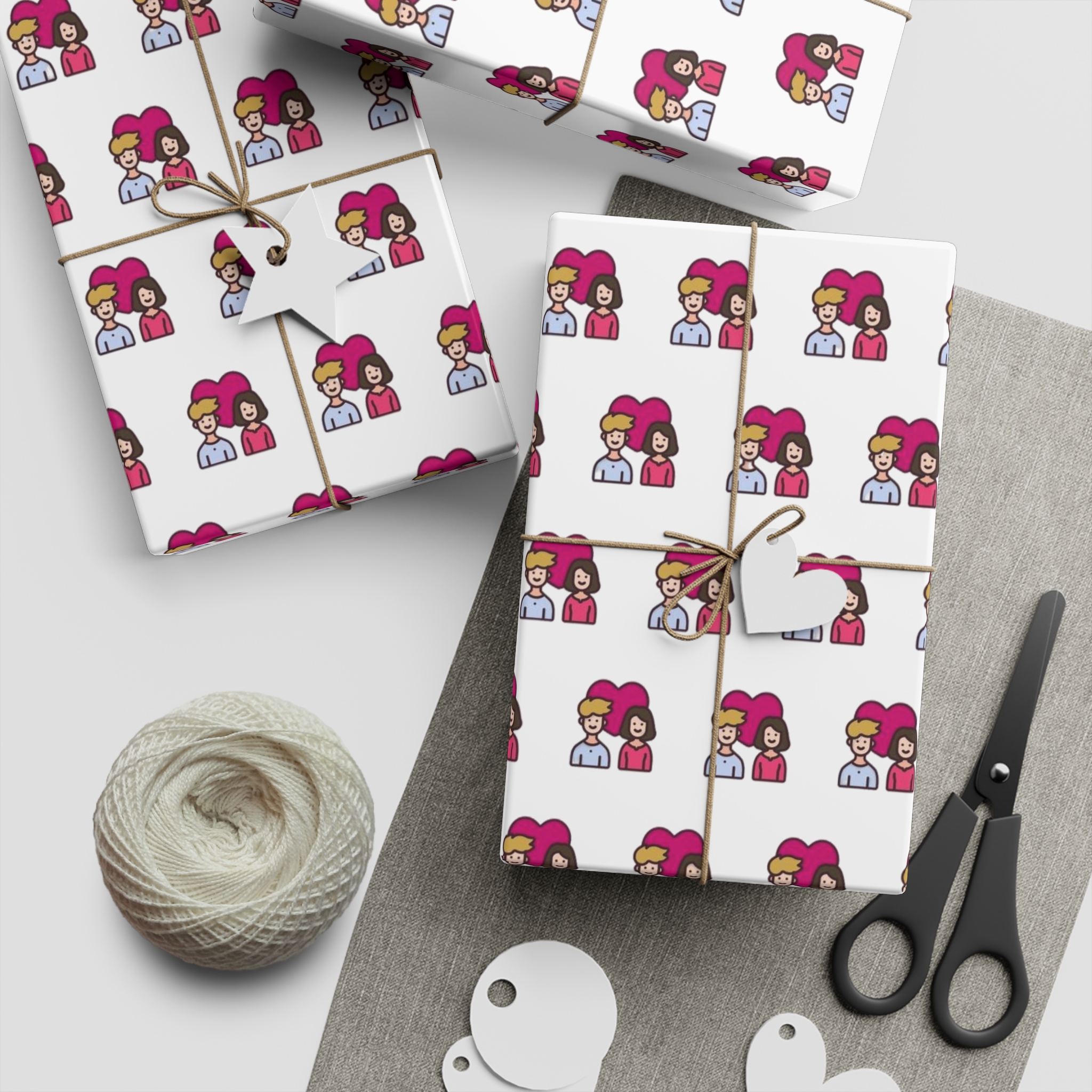 Vactor Seamleass Love Valentines Theme Calendar Gift Wrapping Paper Sheets 1pc - Image 2
