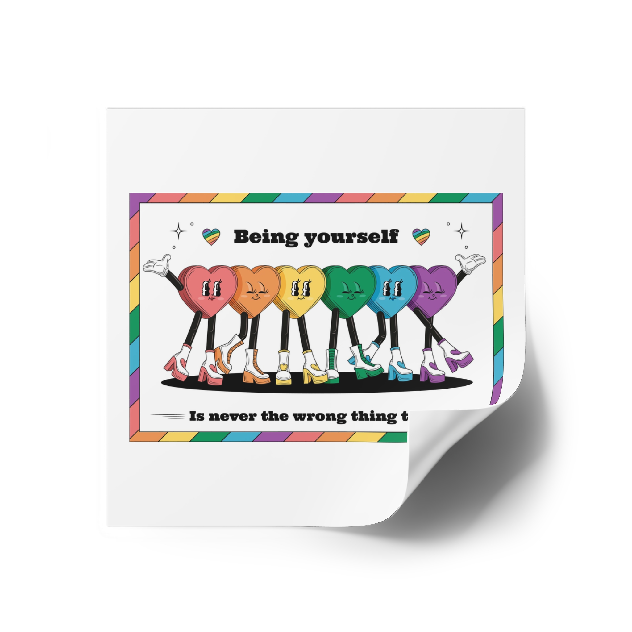 Illustration Pride Month Celebration Laminate Stickers Square - Image 30