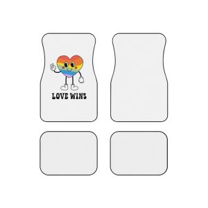 Vector Groovy Lgbtq Flag Heart Car Mats Set Of 4