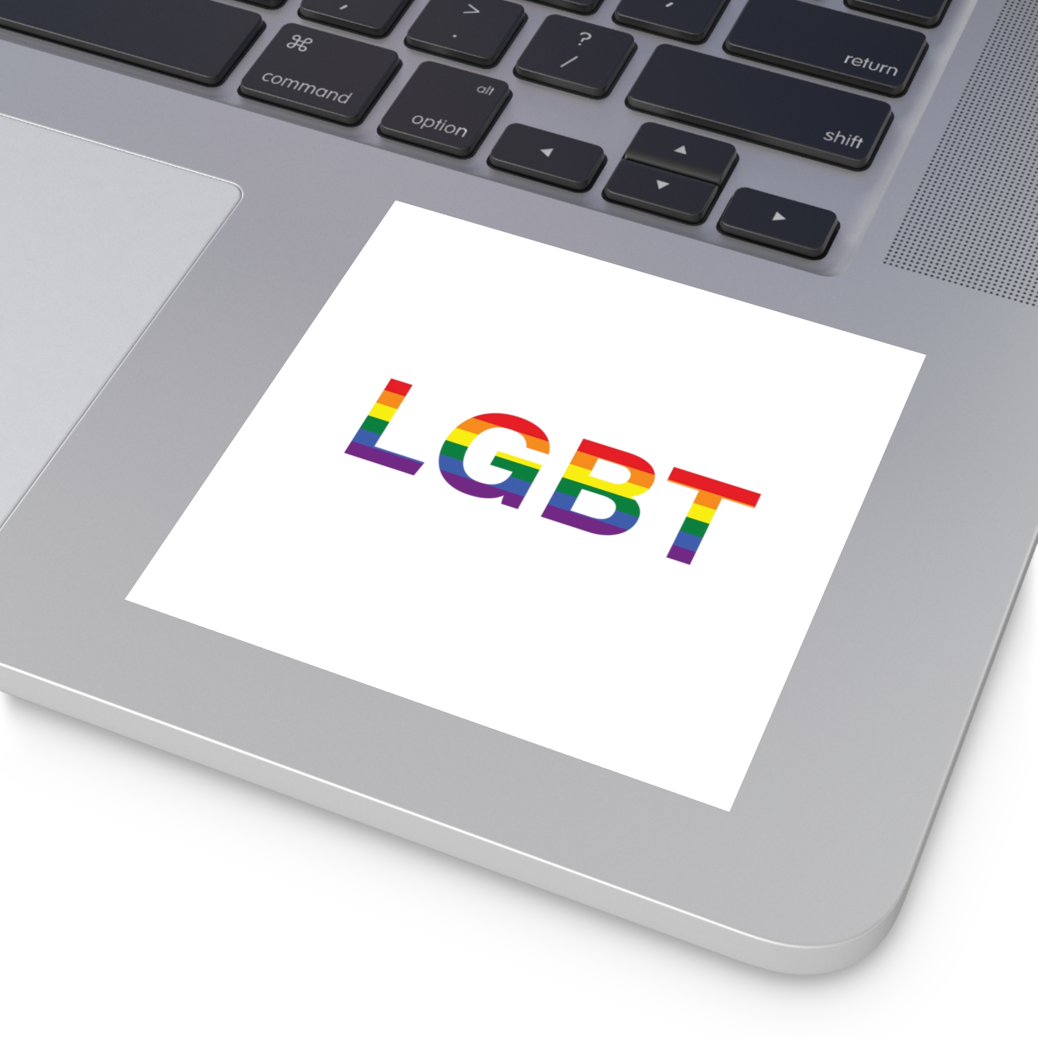 Lgbt Word Text Letter Rainbow Color Flag Isolated White Background Vector Illustration(1) Laminate Stickers Square - Image 19