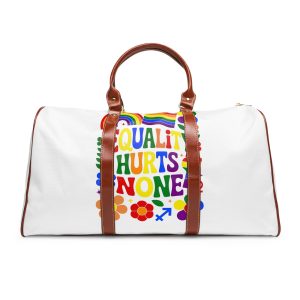 Colorful Equality Hurts None Rainbow Pride Illustration Waterproof Travel Bag