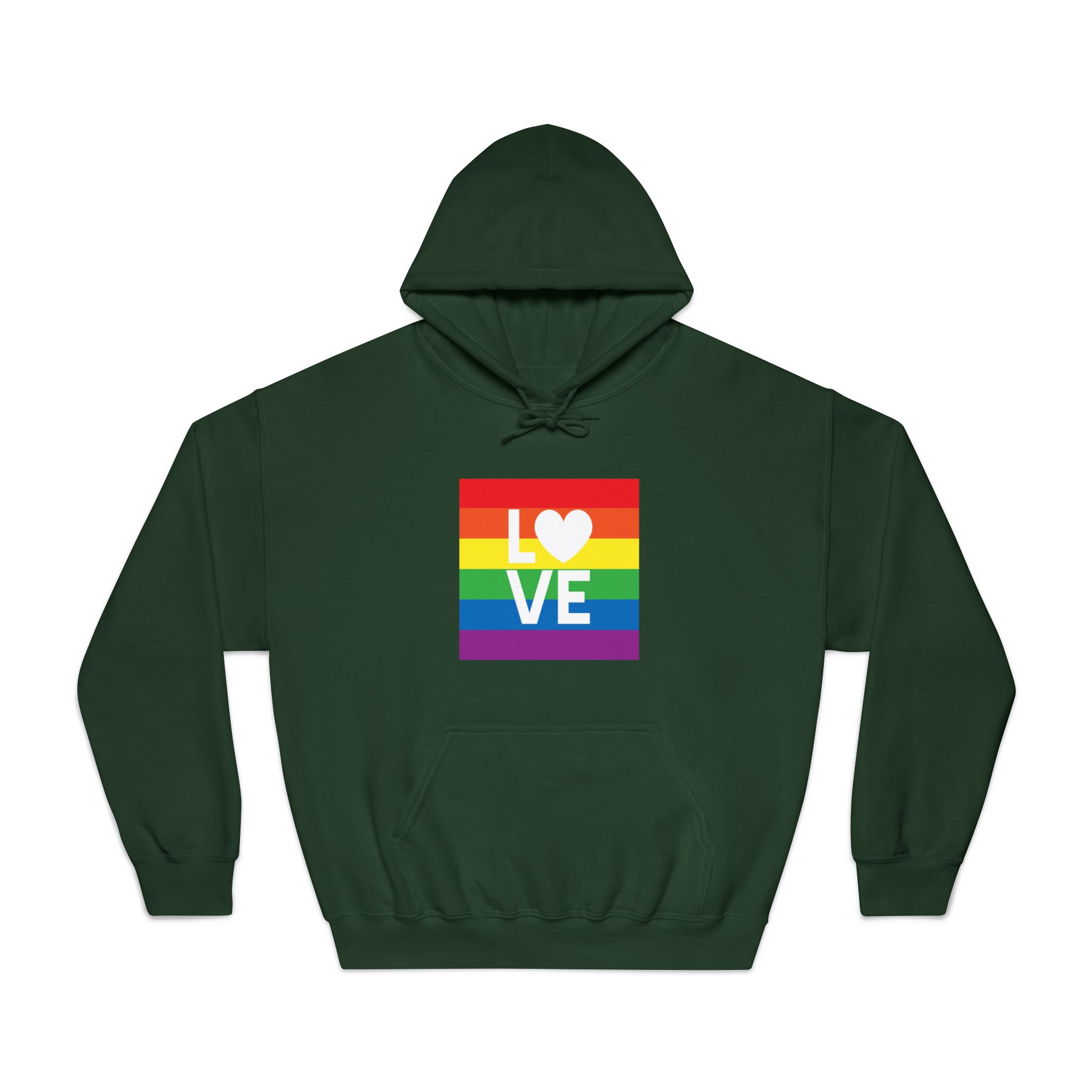 Love Lgbt Heart Squere White Unisex Dryblend Hooded Sweatshirt - Image 21