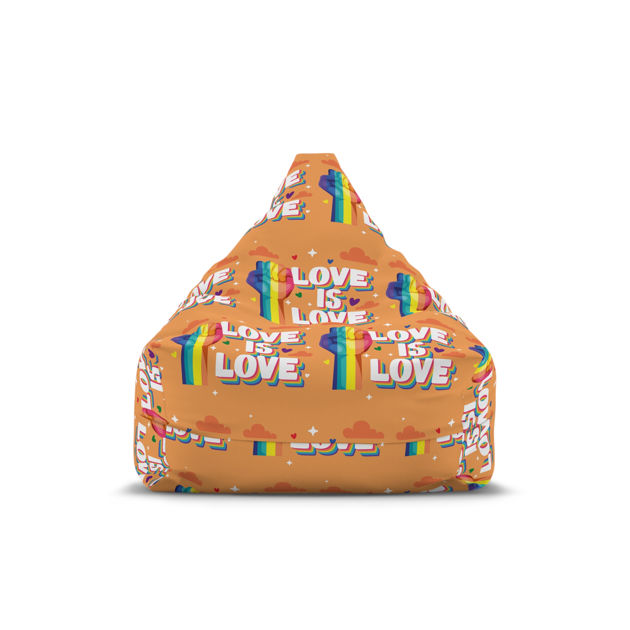 Love Is Love Lettering With Fist Bean Bag Chair Cover