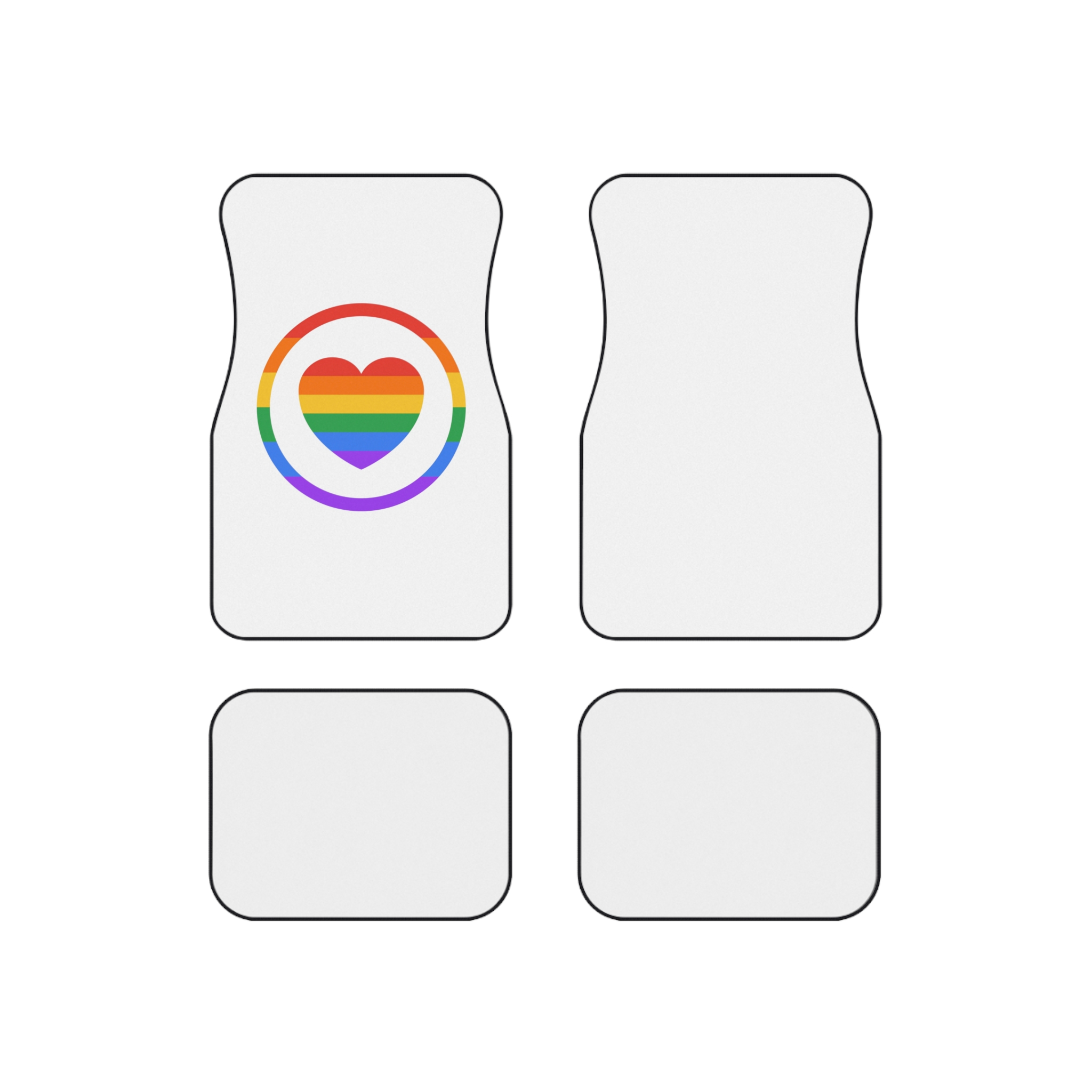 Lgbt Pride Month June Lesbian Gay Bisexual Transgender Lgbtq Flag Rainbow Vector (1) Car Mats Set Of 4