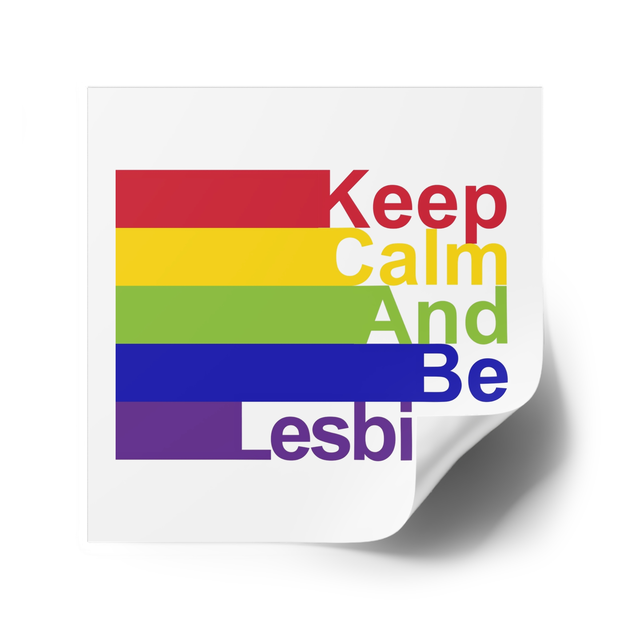 Lgbt Concept Motivating Phrase Colors Rainbow Keep Calm Be Yourself Laminate Stickers Square - Image 38