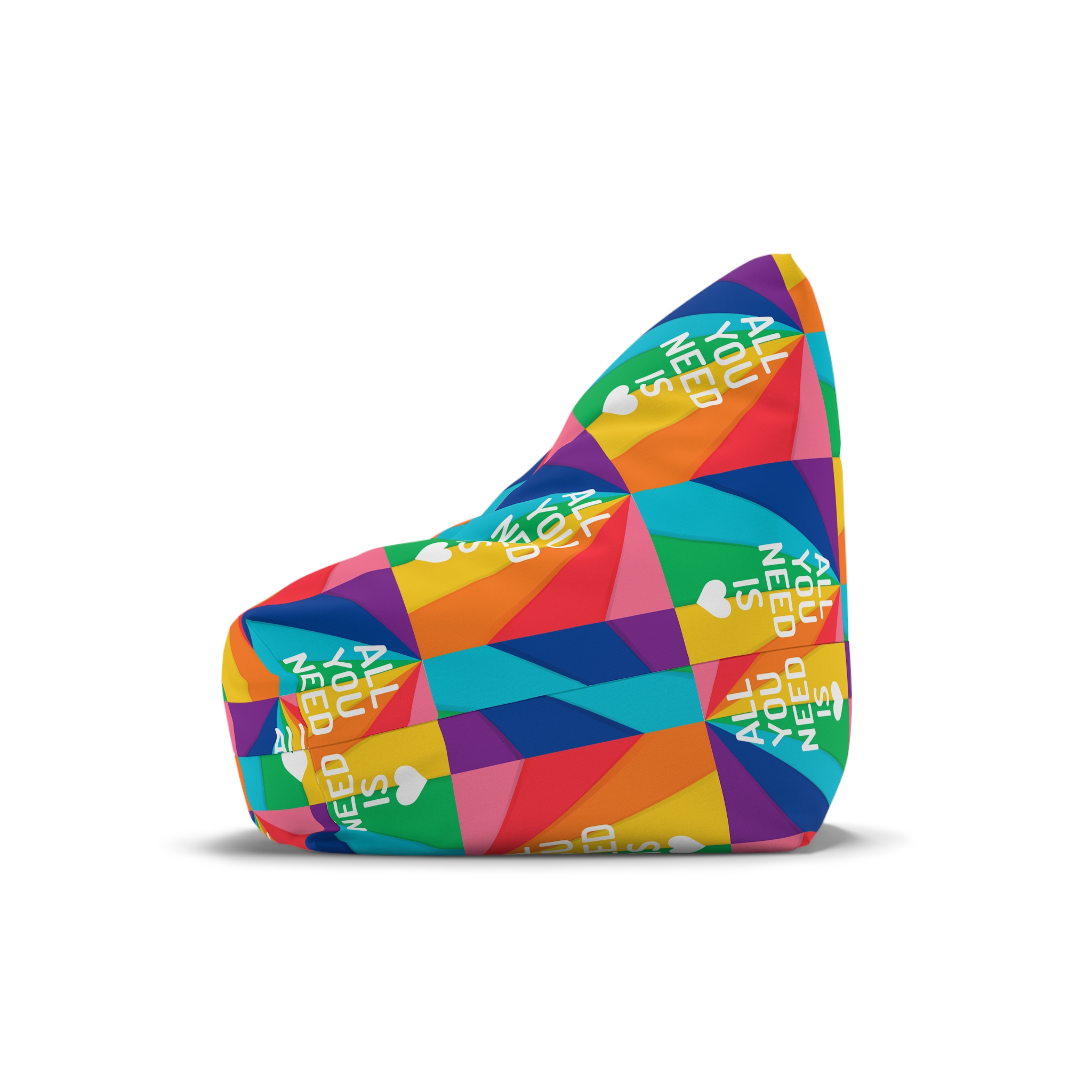 Rainbow Colored Background With All You Need Is Love Concept Pride Month Bean Bag Chair Cover - Image 4