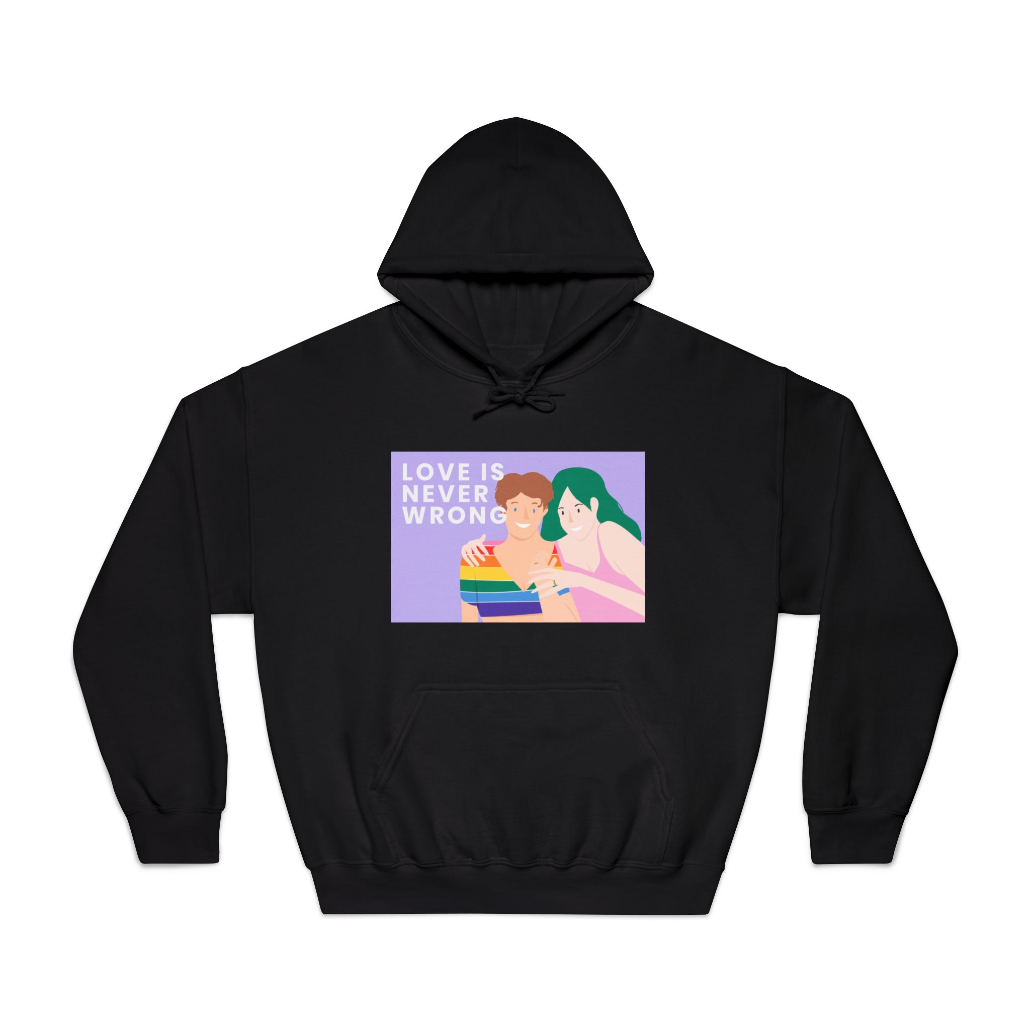 Lgbtq Gay Couple Banner Template Pride Month Unisex Dryblend Hooded Sweatshirt - Image 9