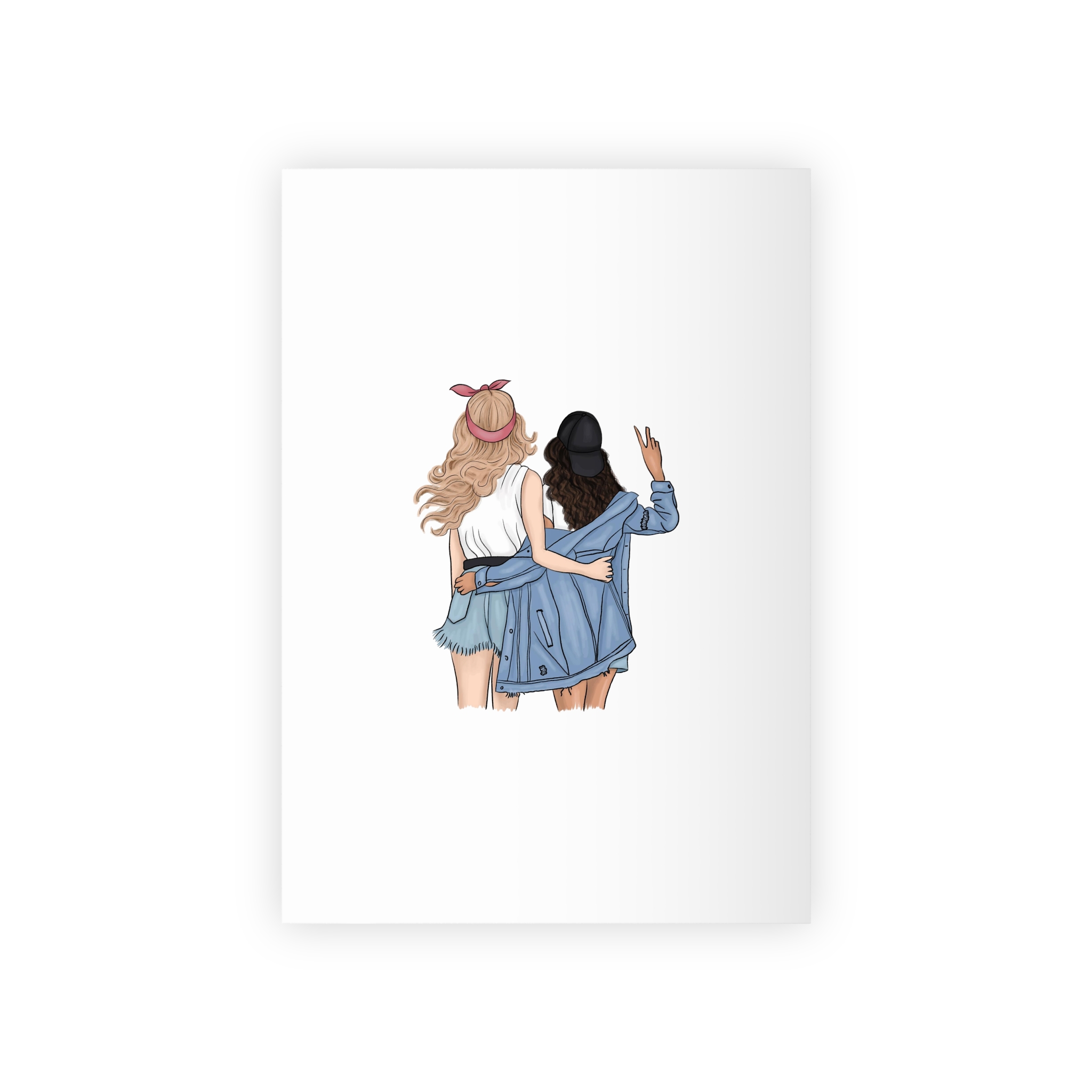 Friends Stand With Their Backs Gift Wrapping Paper Rolls 1pc