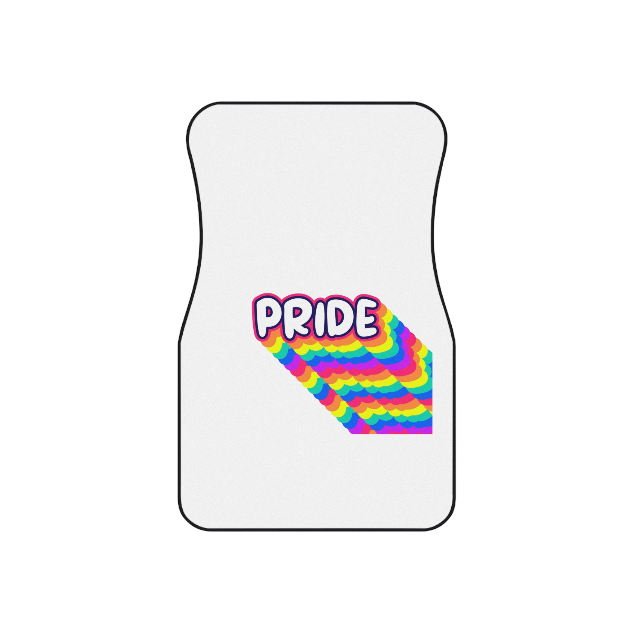 Pride Text Lettering Pride Month Celebration Poster Car Mats Set Of 4 - Image 2