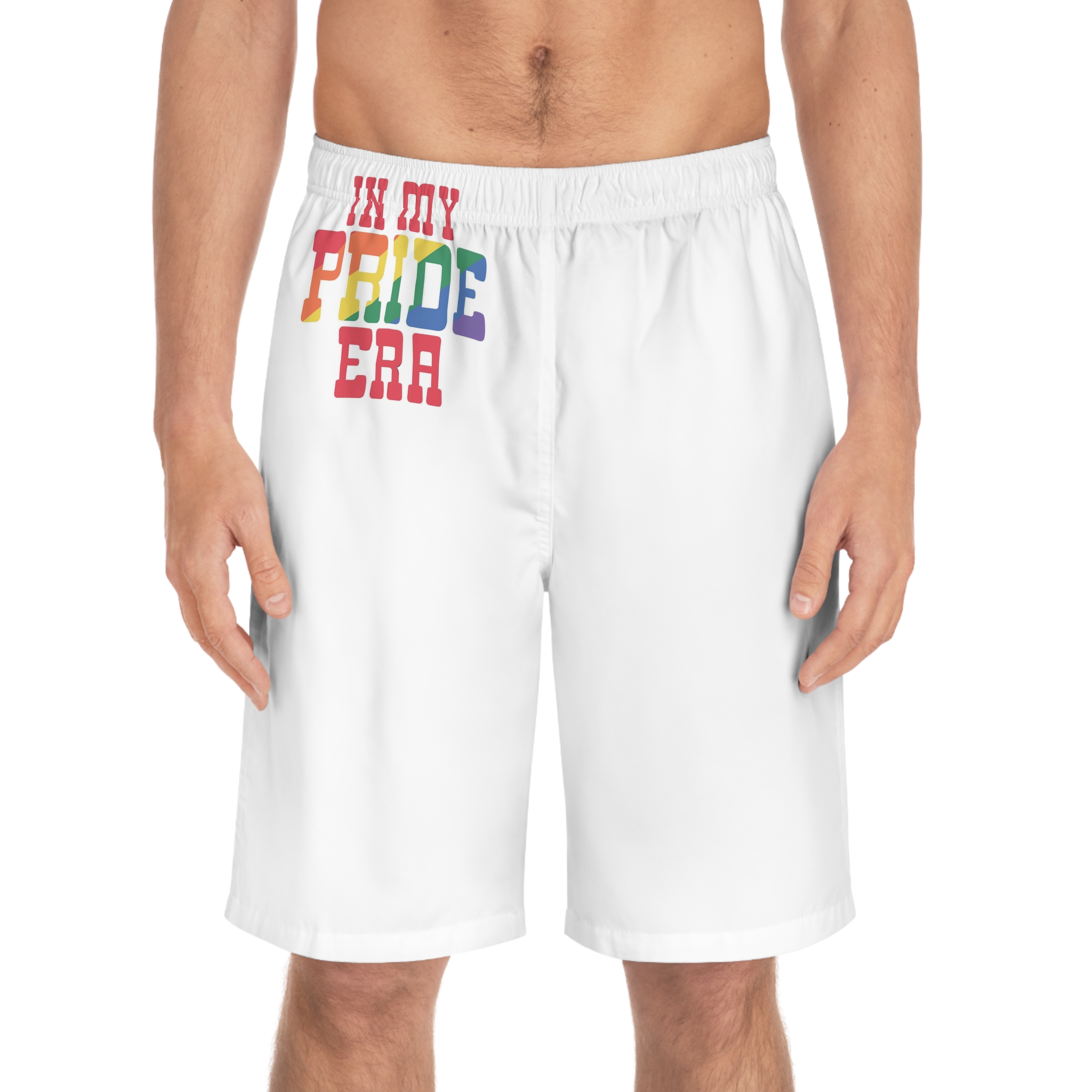 Black Shirt With Words My Rainbow Mens Board Shorts Aop - Image 3