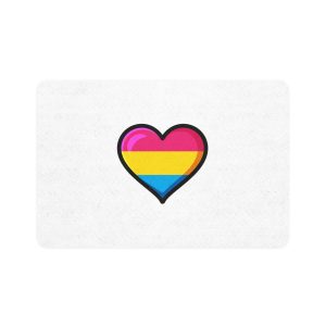 Pansexual Pride Flag Heart Shape Vector Illustration Pet Food Mat 12x18