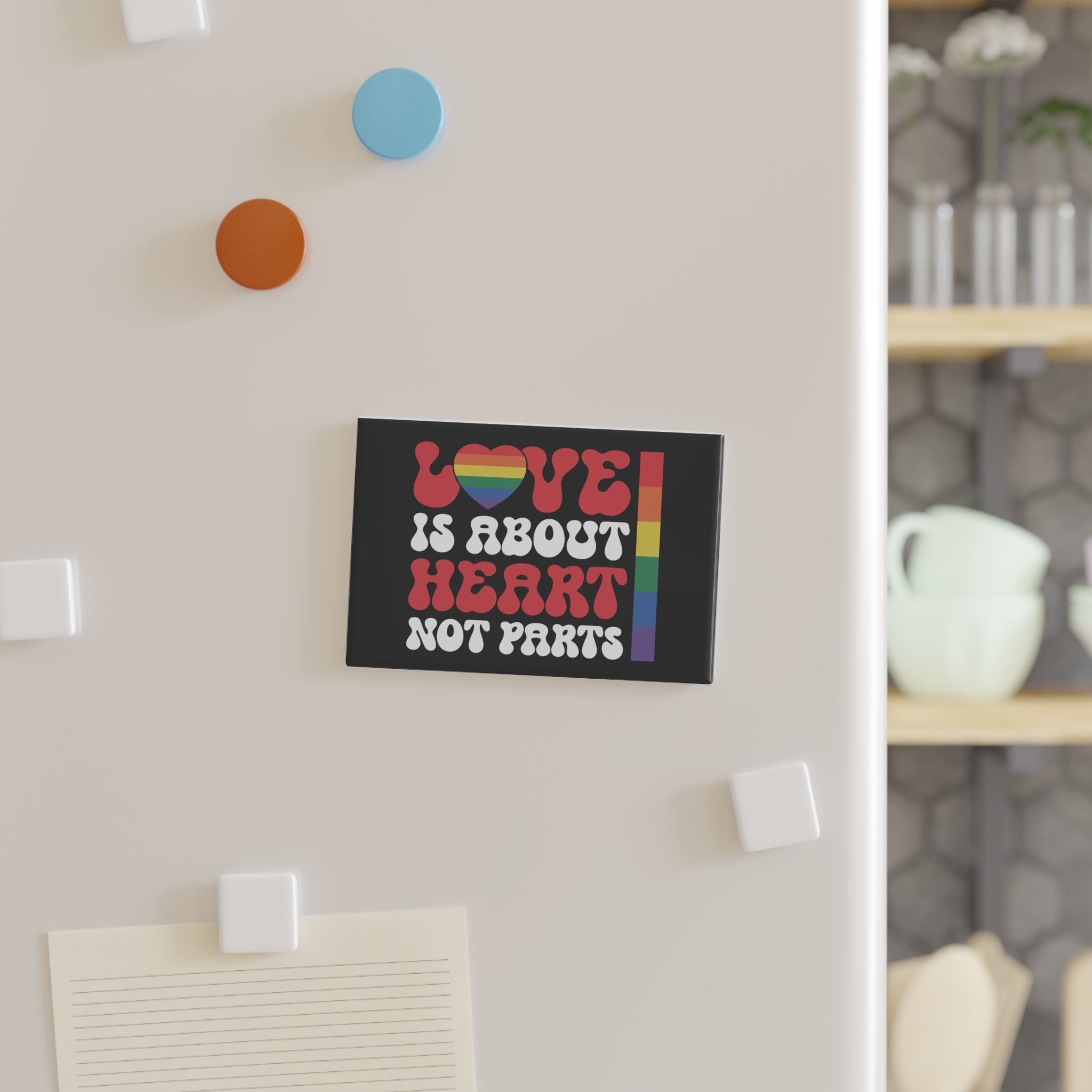 Colorful Rainbow Is About Love Made Parts Button Magnet Rectangle 1 And 10 Pcs - Image 3