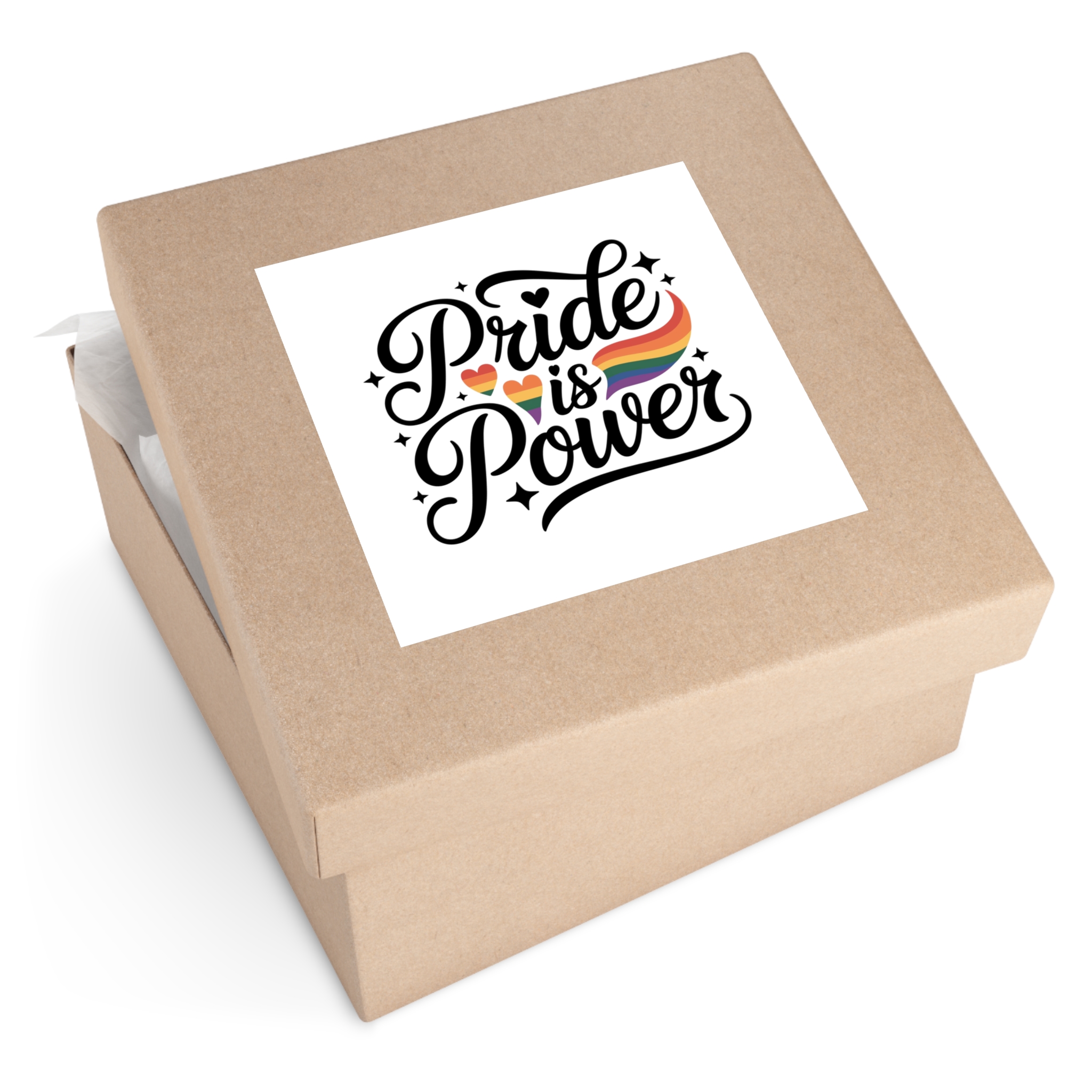 Pride Is Power T Shirt Design Isolated White Background 2 Laminate Stickers Square - Image 79