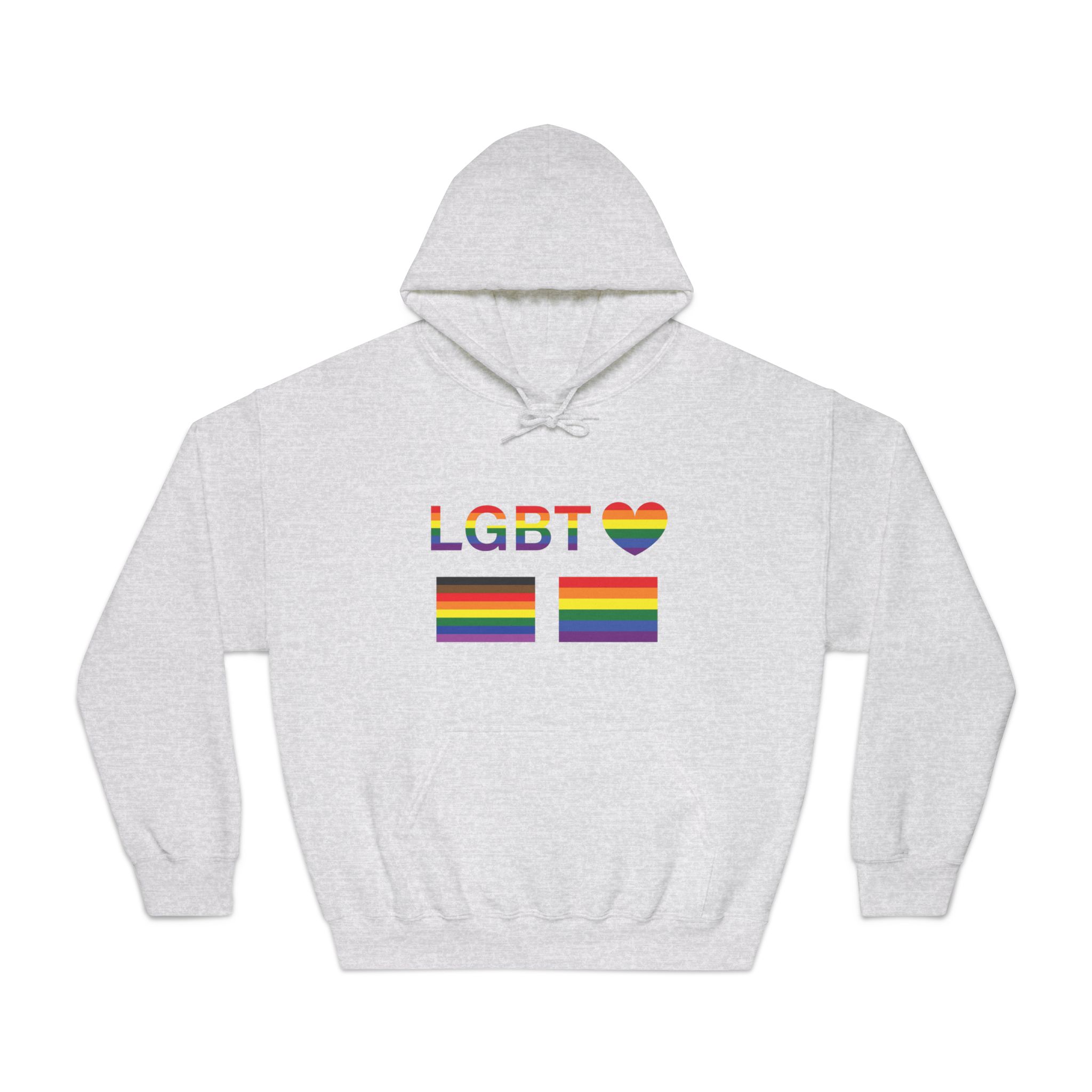 Lgbt Word Text Letter With Heart Rainbow Color Flag Isolated White Background Vector Illustrati Unisex Dryblend Hooded Sweatshirt - Image 5