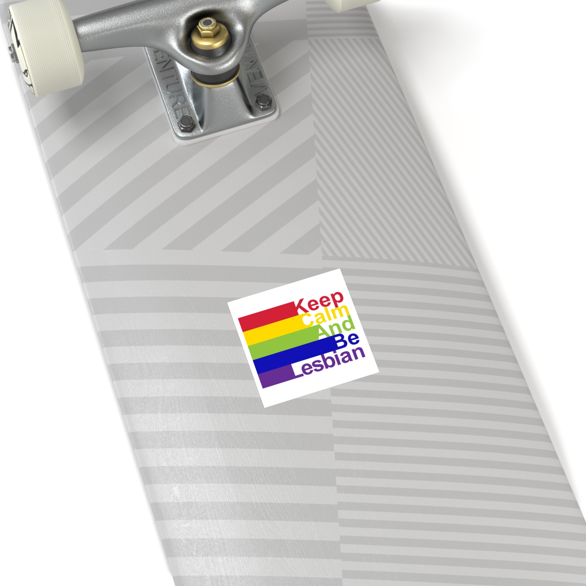 Lgbt Concept Motivating Phrase Colors Rainbow Keep Calm Be Yourself Laminate Stickers Square - Image 12