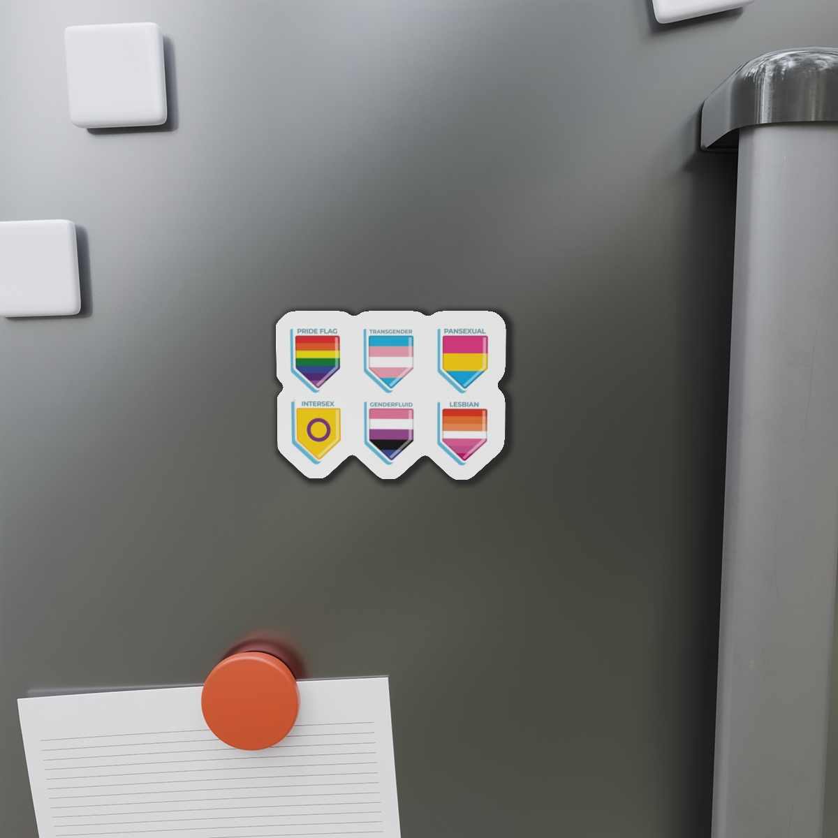 Flat Pride Month Lgbt Flags Collection Die Cut Magnets - Image 8