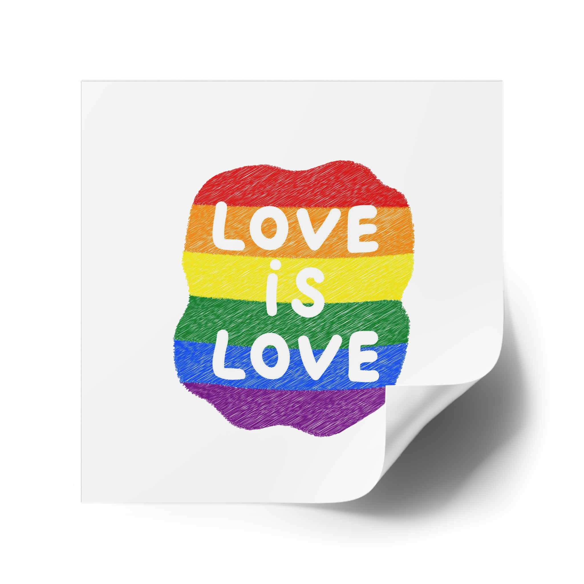 Love Is Love Lgbtq Pride Rainbow Poster Slogan Laminate Stickers Square - Image 34