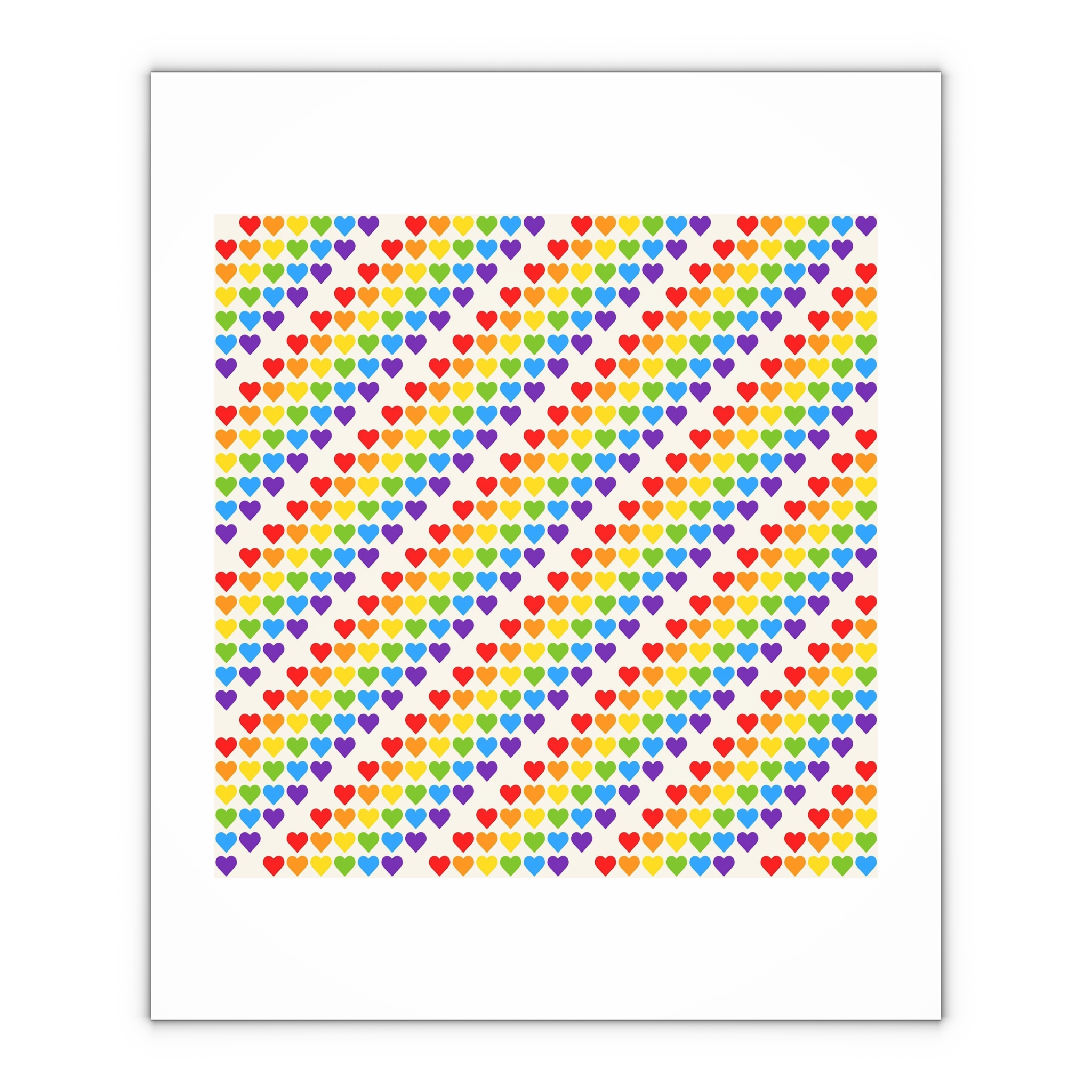 Rainbow Heart Mosaic Seamless Vector Pattern Gift Wrapping Paper Sheets 1pc - Image 4