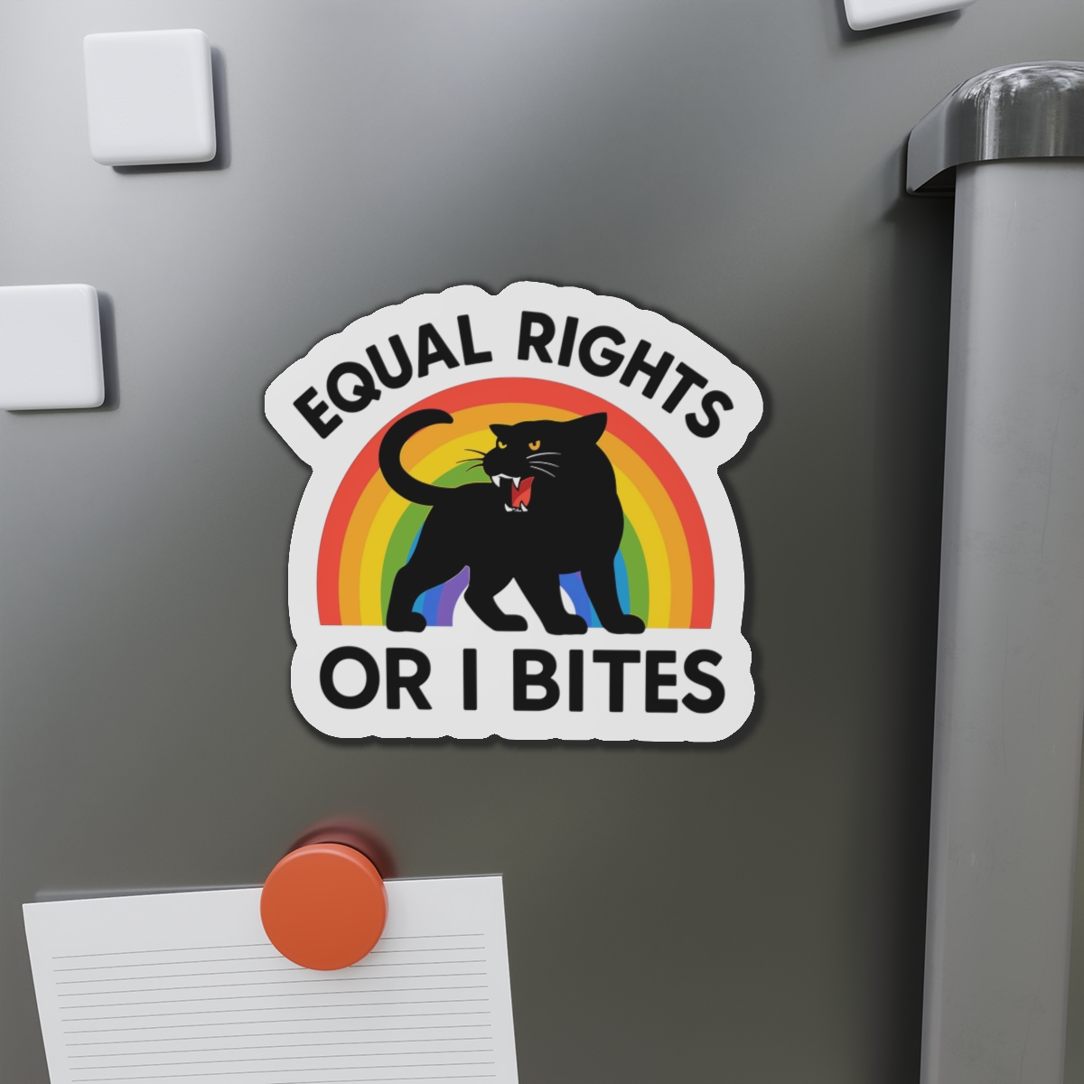 Comfort Colors Equal Rights I Bites Rainbow Cat Die Cut Magnets - Image 14
