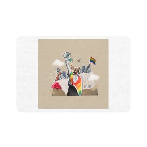 Lesbian Pride Design 5F982B Pet Food Mat 12x18