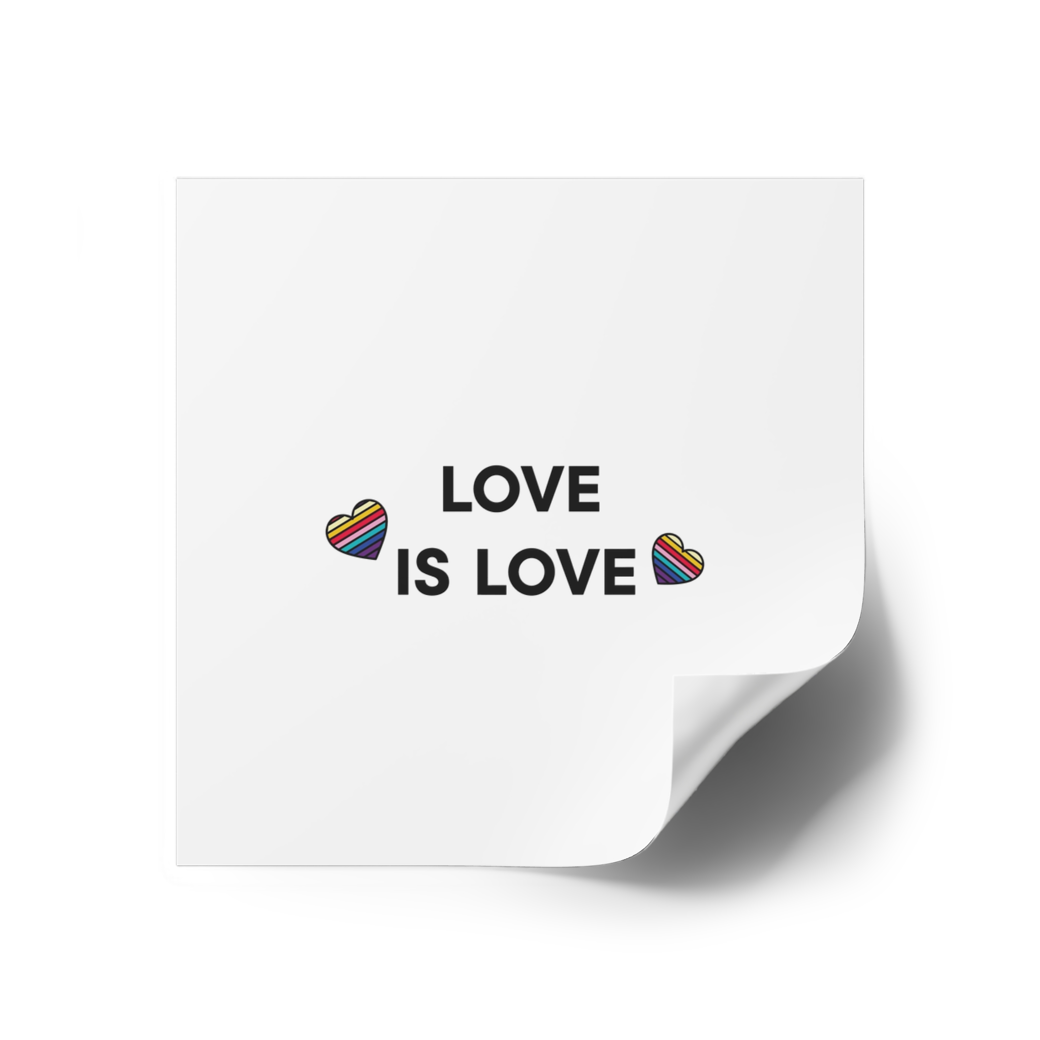 Love Is Love With Rainbow Hearts Laminate Stickers Square - Image 18