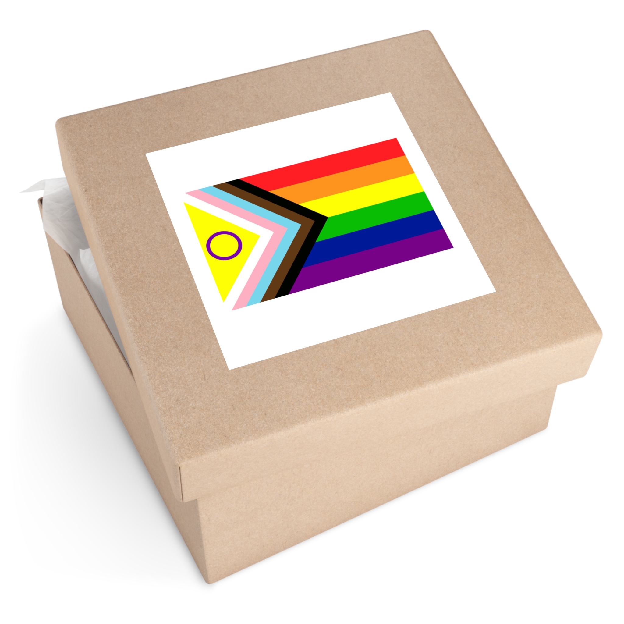 Lgbtq Pride Flag New Lgbtq Pride Flag Vector Updated Intersex Inclusive Progress Pride Flag Laminate Stickers Square - Image 55