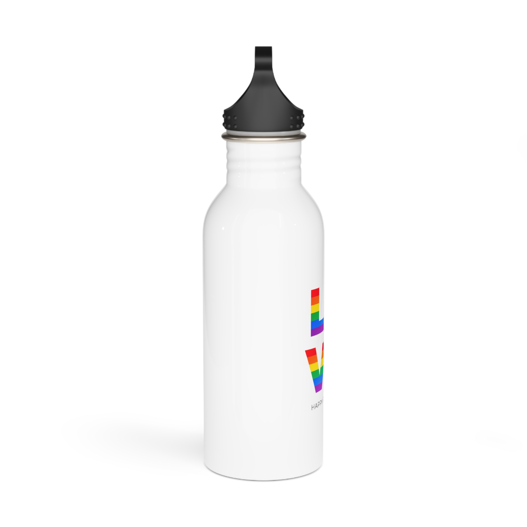 Love Word With Gay Pride Flag Stainless Steel Water Bottle - Image 2