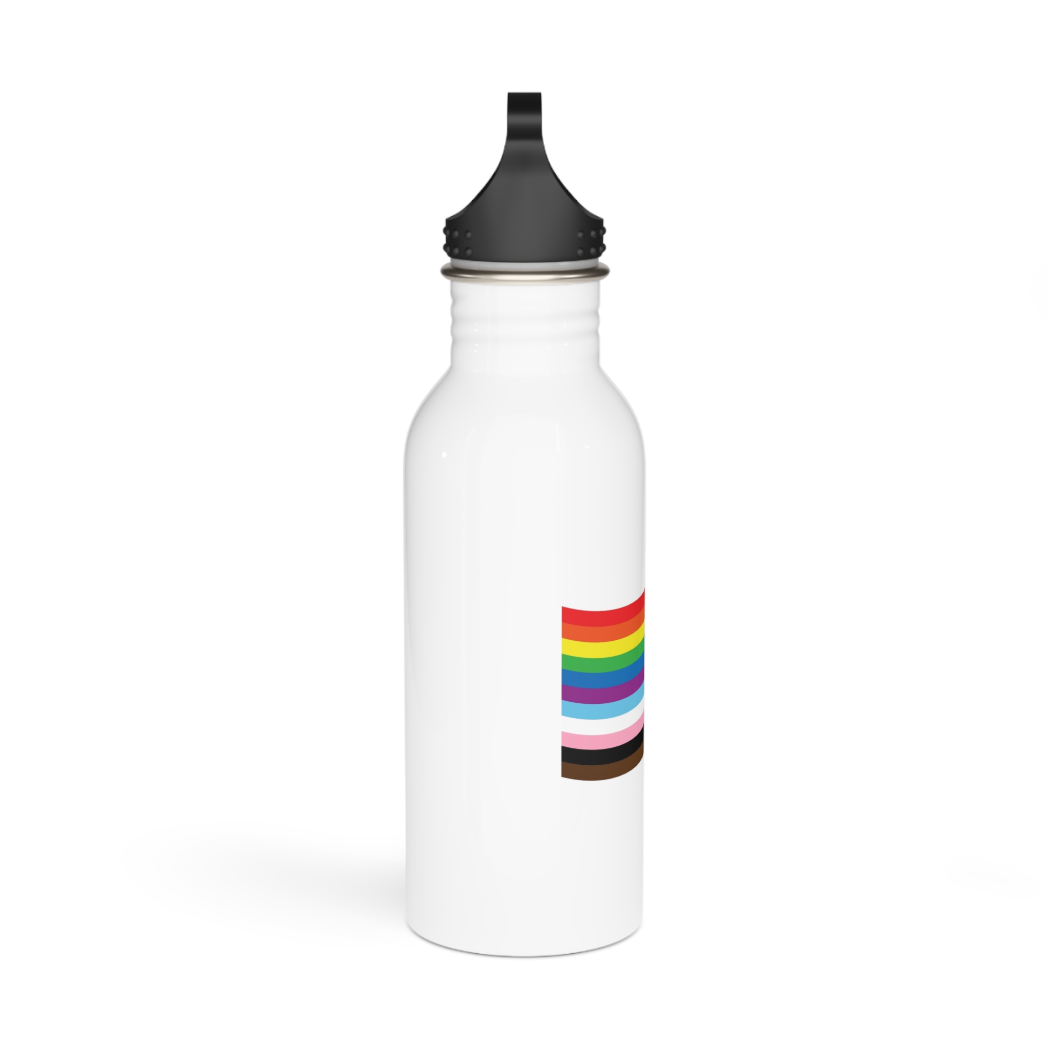 Vector Flat New Lgbtq Flag Stainless Steel Water Bottle - Image 2
