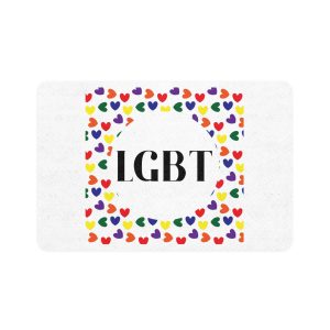 Seamless Pattern With Hearts Lgbt Colors Lgbt Pattern Pet Food Mat 12x18