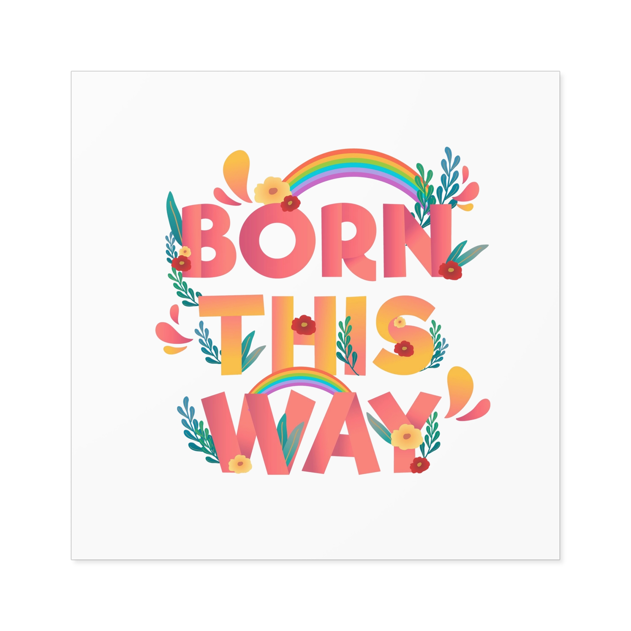 Pride Day Positive Lettering Design Laminate Stickers Square - Image 53