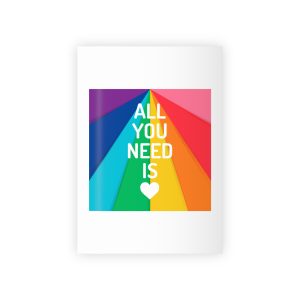 Rainbow Colored Background With All You Need Is Love Concept Pride Month Gift Wrapping Paper Rolls 1pc
