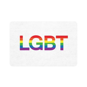 Vector Flat Lgbt Rainbow Flag Lettering Pet Food Mat 12x18