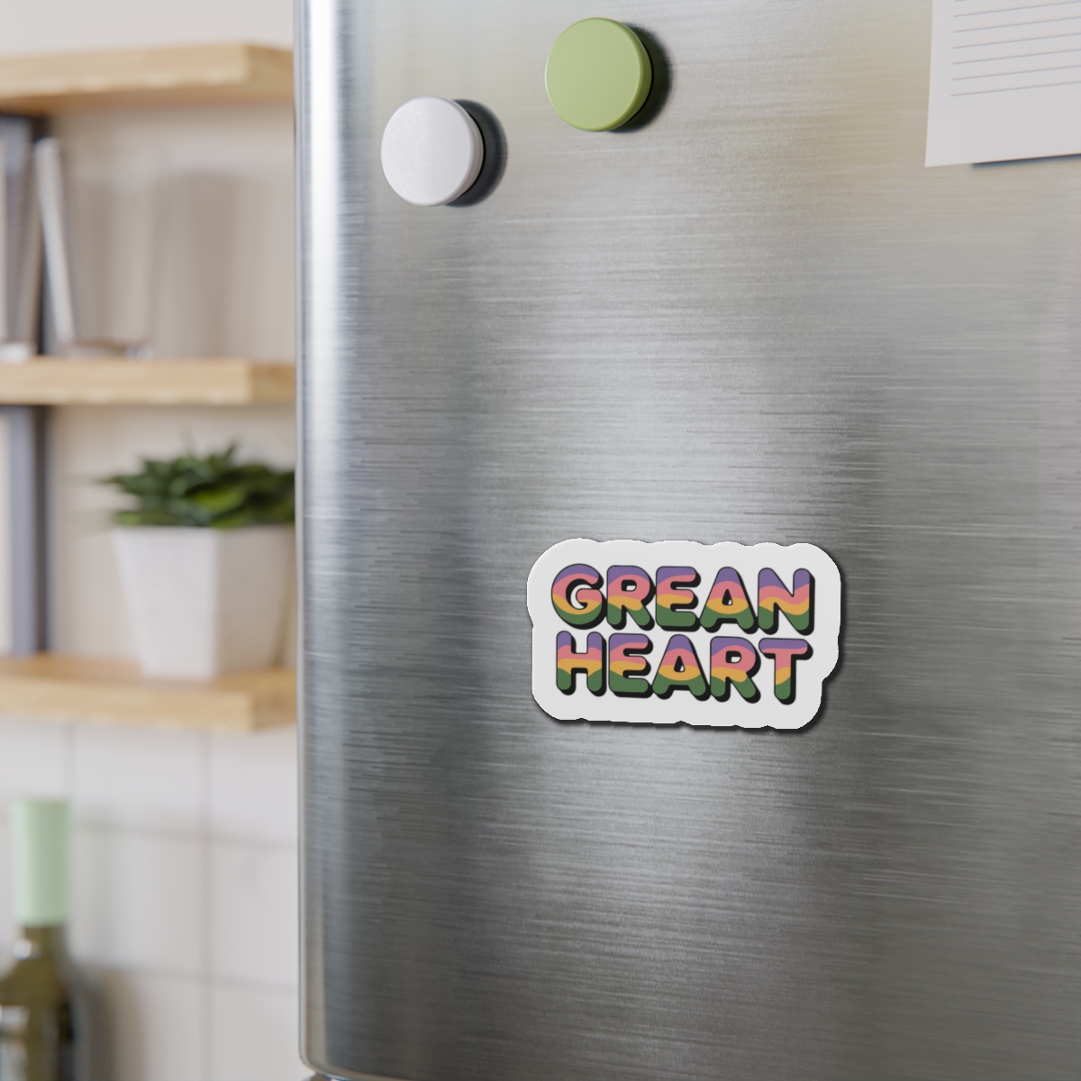 Green Heart Colorful Typography Die Cut Magnets - Image 12
