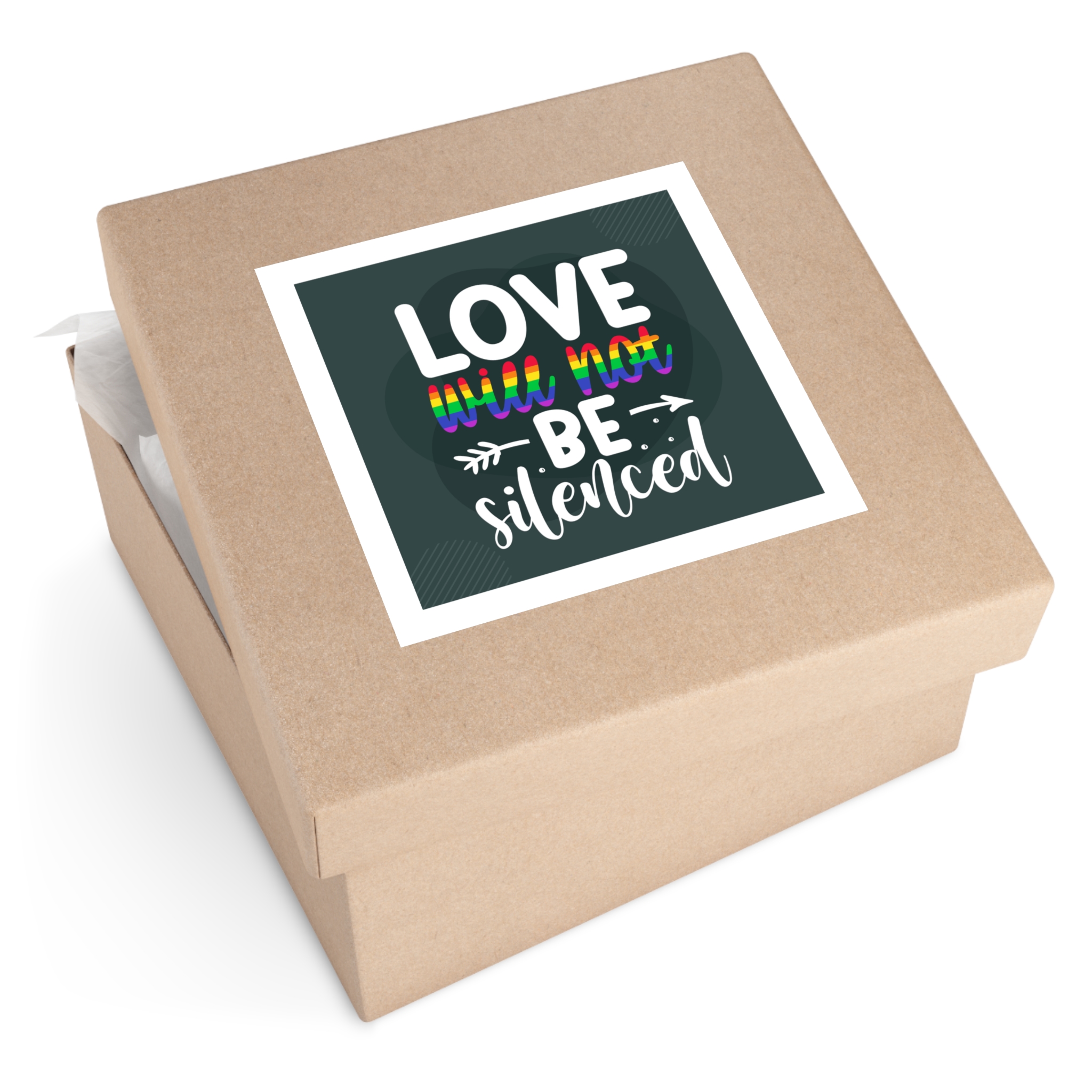 Love Will Be Silenced Premium Gay Pride Lettering Vector Design Laminate Stickers Square - Image 63