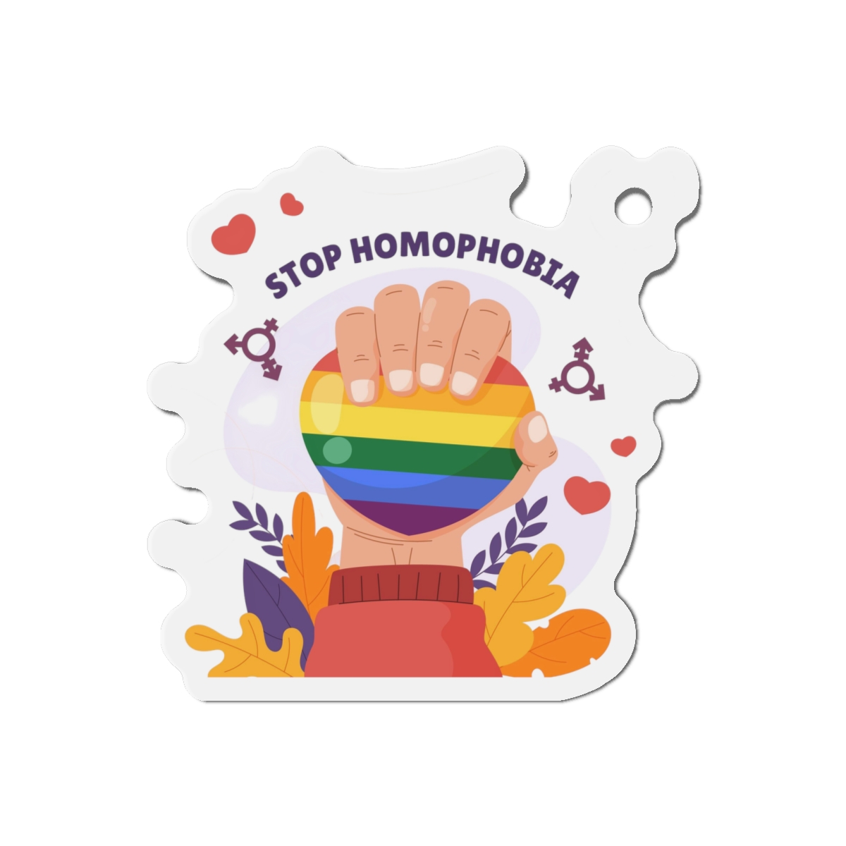 Hand Drawn Stop Homophobia Concept Illustrated Die Cut Magnets - Image 10