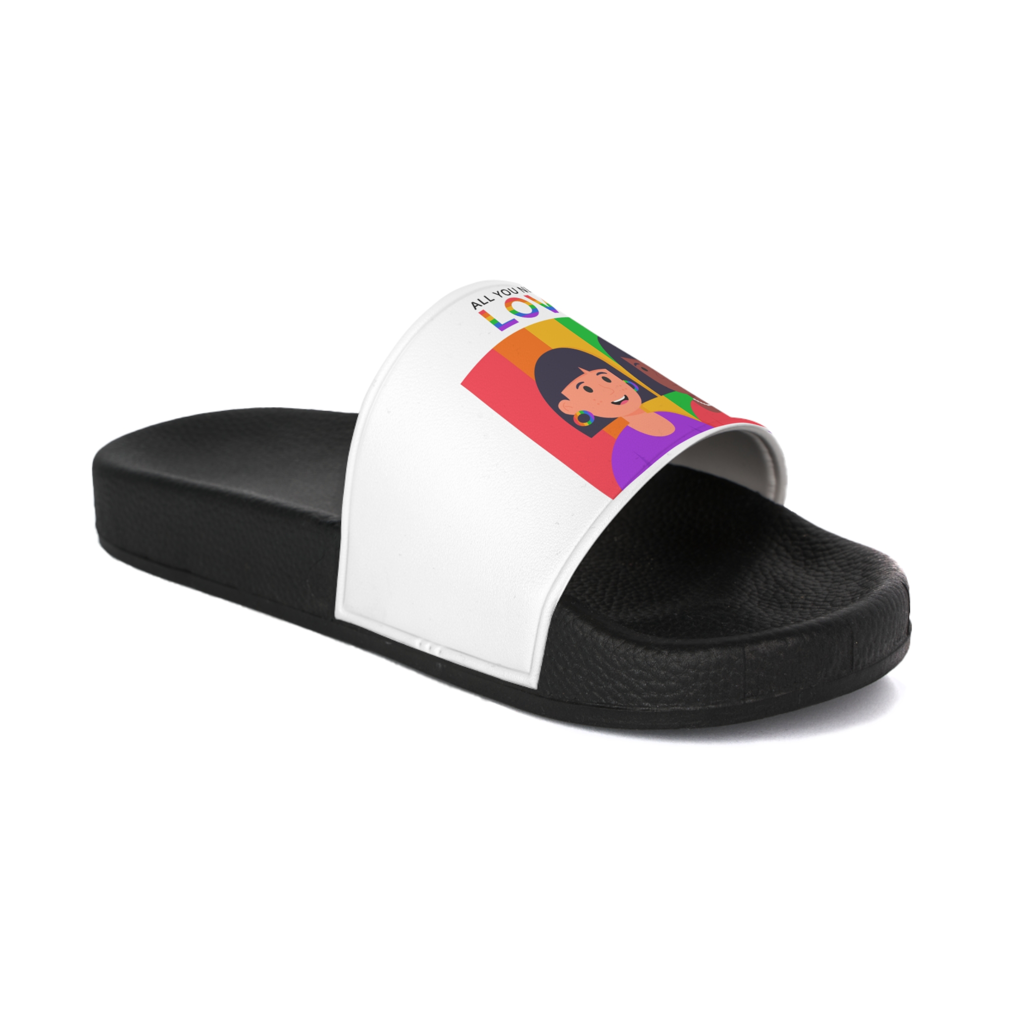 Flat Pride Day Illustration Mens Slide Sandals - Image 2