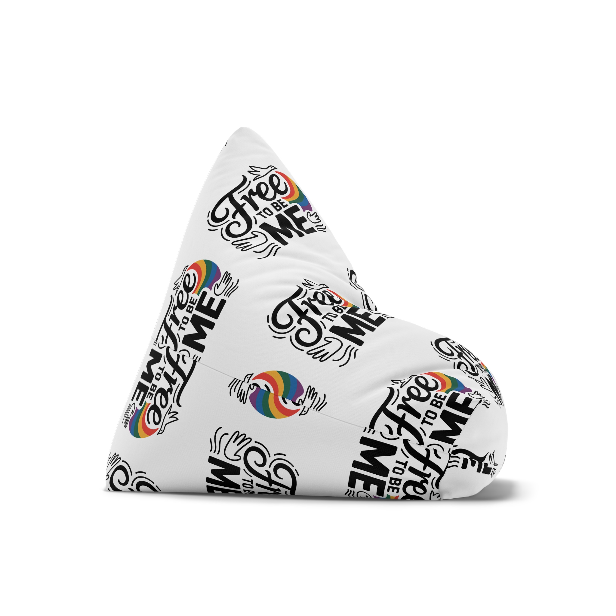 Free Be Me T Shirt Design Isolated White Background Bean Bag Chair Cover - Image 7