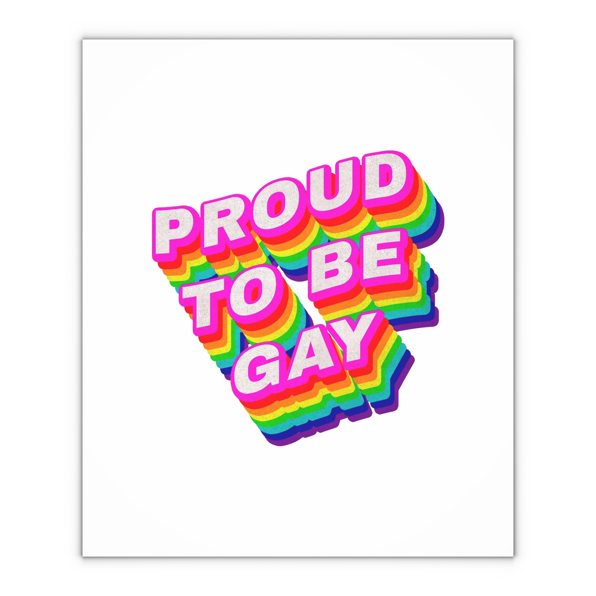 Rainbow Word Proud Be Gay Typography Design Element Gift Wrapping Paper Sheets 1pc - Image 4