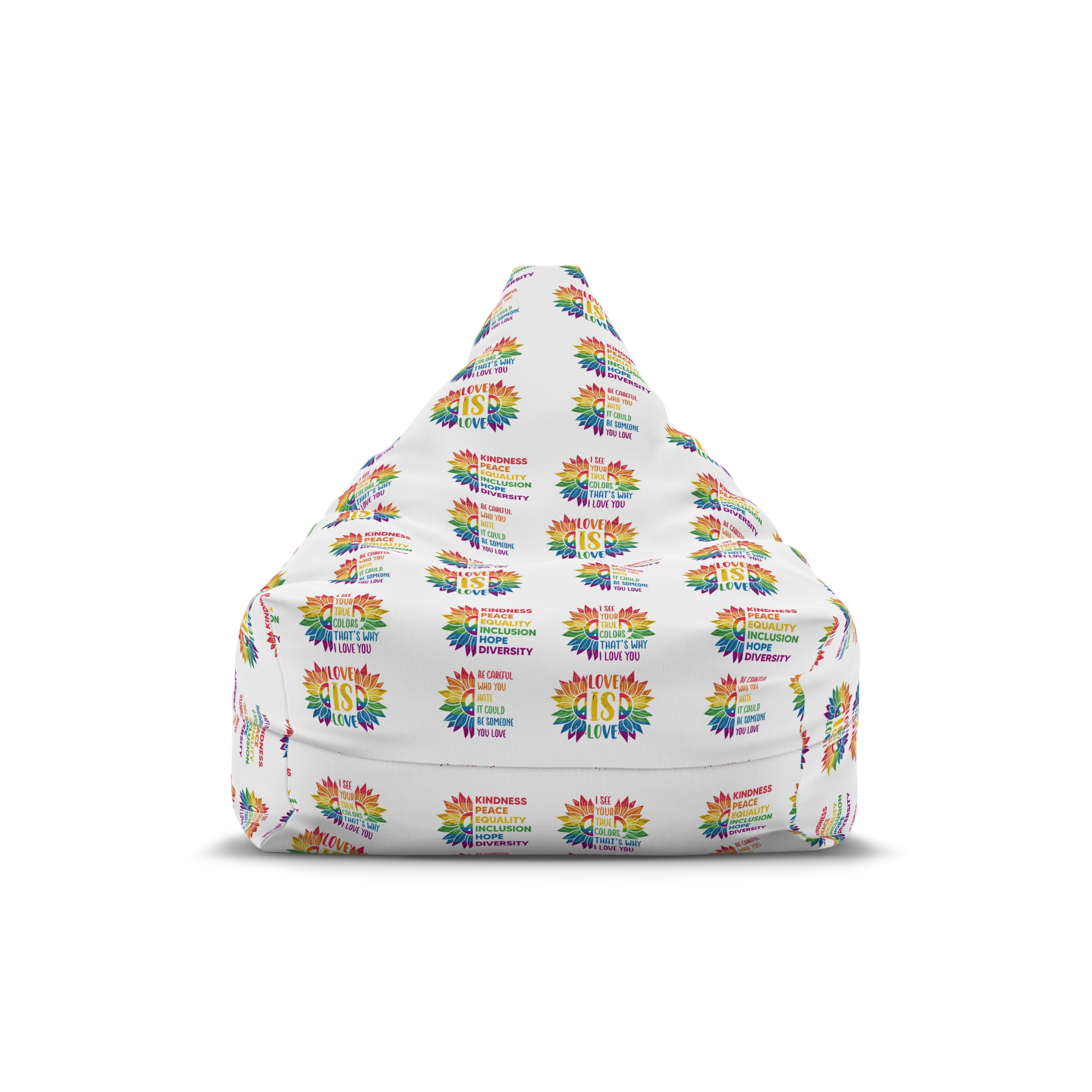 Sunflower Pride Gay Rainbow T Shirt Design Bean Bag Chair Cover
