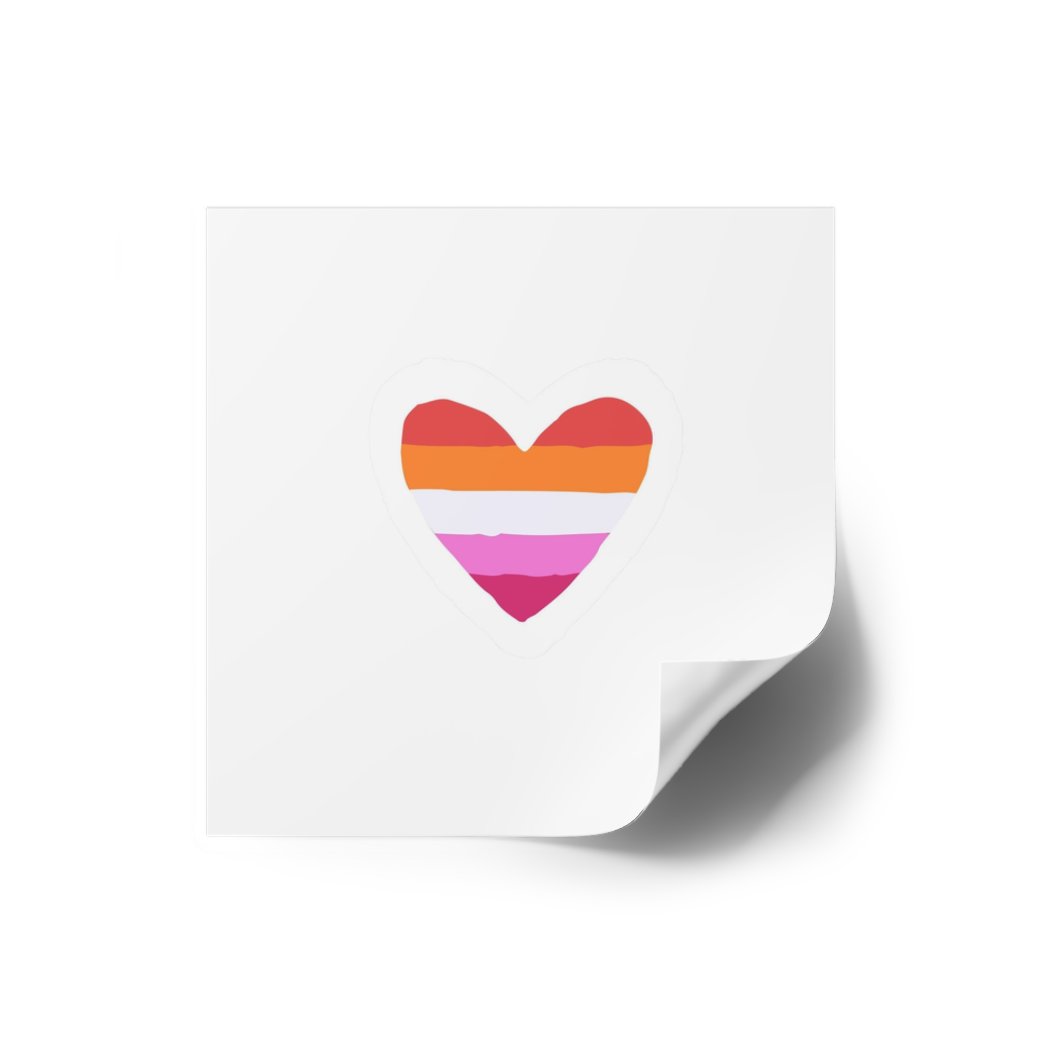 Lgbt Sticker Lgbtq Rainbow Lesbian Flag Heart Shape Acceptance Sexual Orientation Self Determination Homosexual Love Symbol Pride Month Flat Hand Drawn Isolated Vector Illustration Laminate Stickers... - Image 2