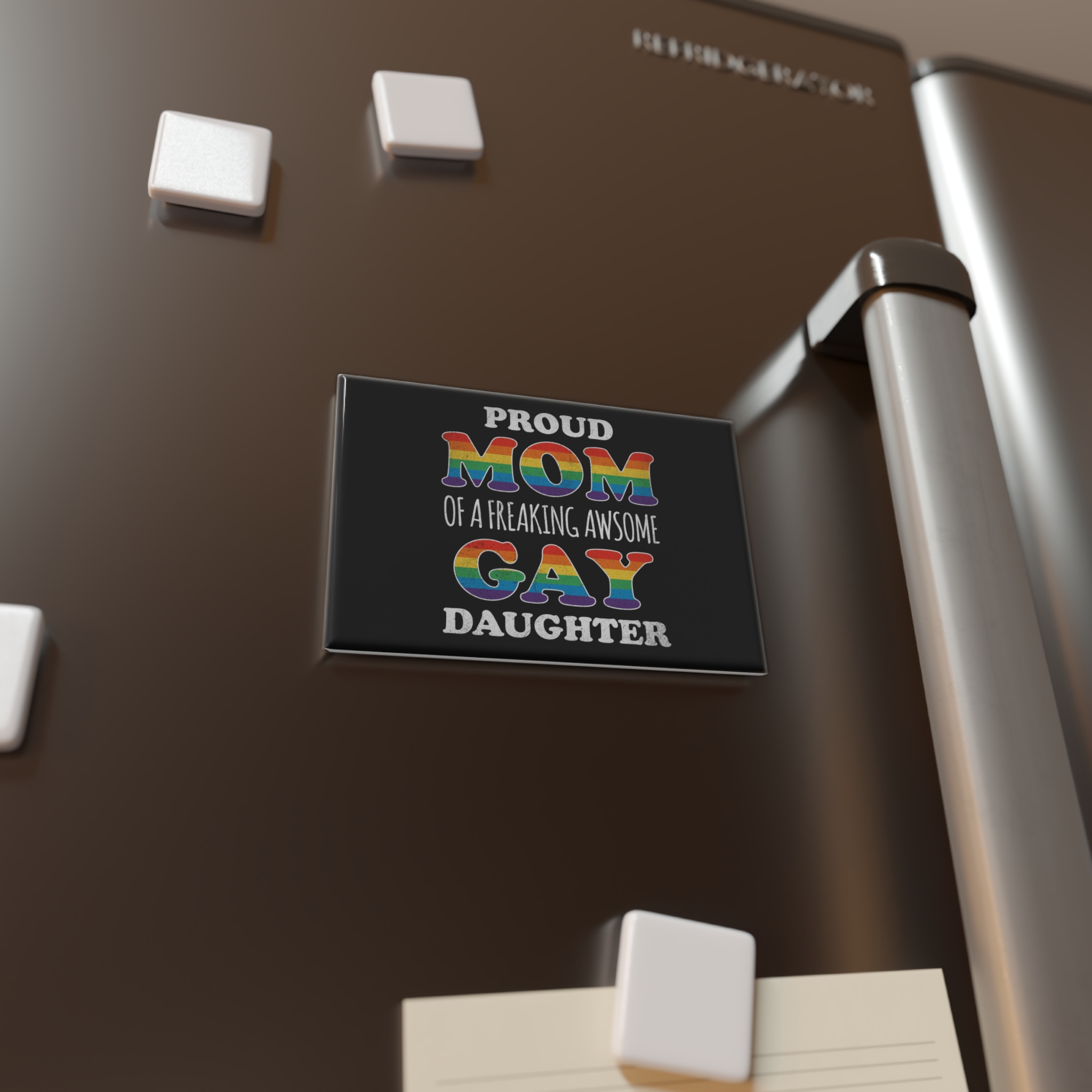 Mother Day Pride Rainbow Typography Vector Premium T Shirt(3) Button Magnet Rectangle 1 And 10 Pcs - Image 4
