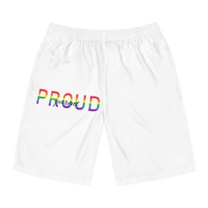 Proud Parent Letering Rainbow Colors Lgbt Flag Lgbt Parents Community Support Mens Board Shorts Aop