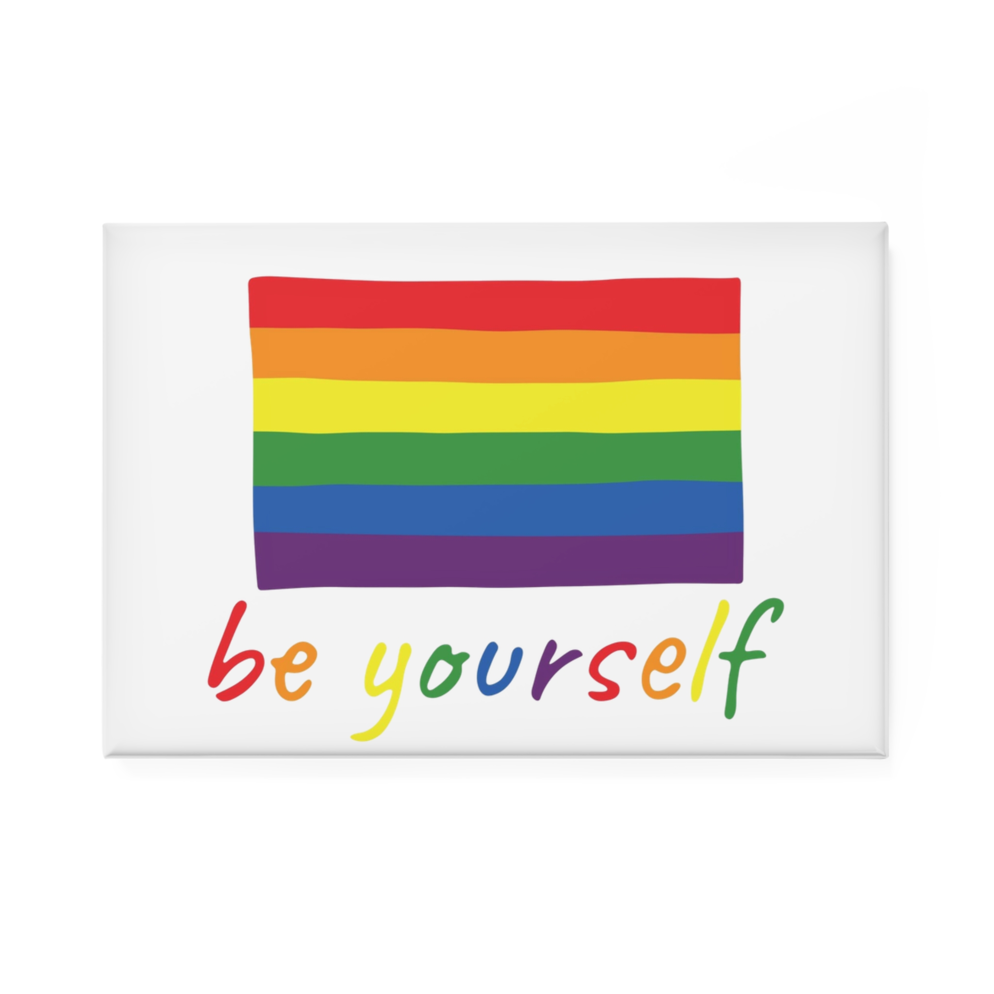 Colorful Gay Pride Flag Happy Pride Day Lgbtq Community Pride Month Vector Hand Drawn Doodle Posters Stickers Logo Cards(2) Button Magnet Rectangle 1 And 10 Pcs - Image 5